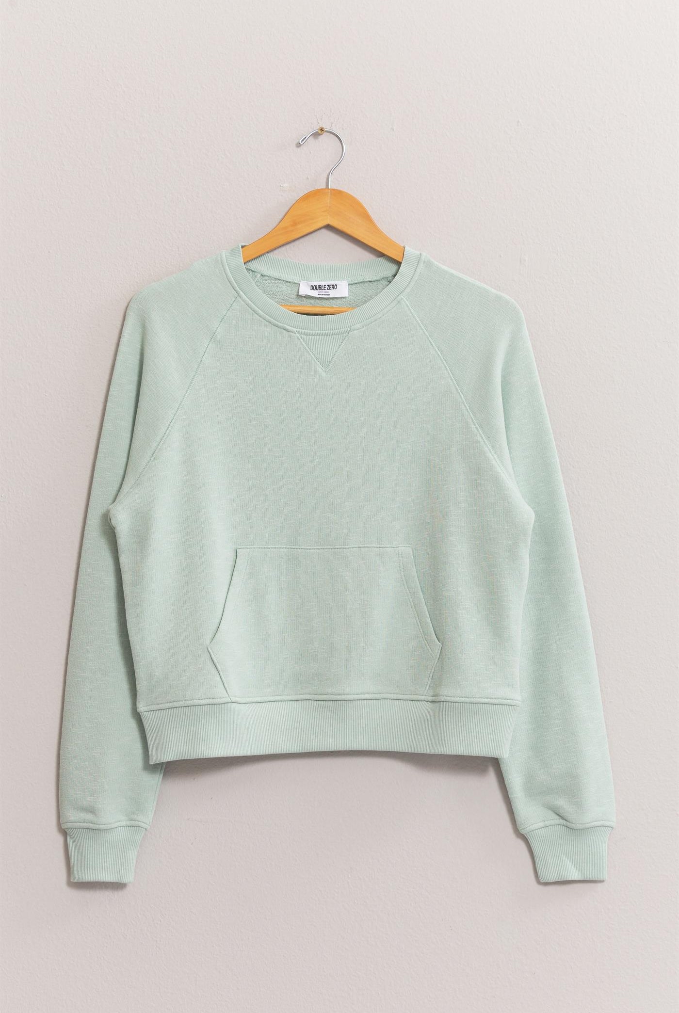 Wholesale Raglan Sleeve Pocket Sweatshirt Sweatshirts DZ24F992 MINT DOUBLE ZERO