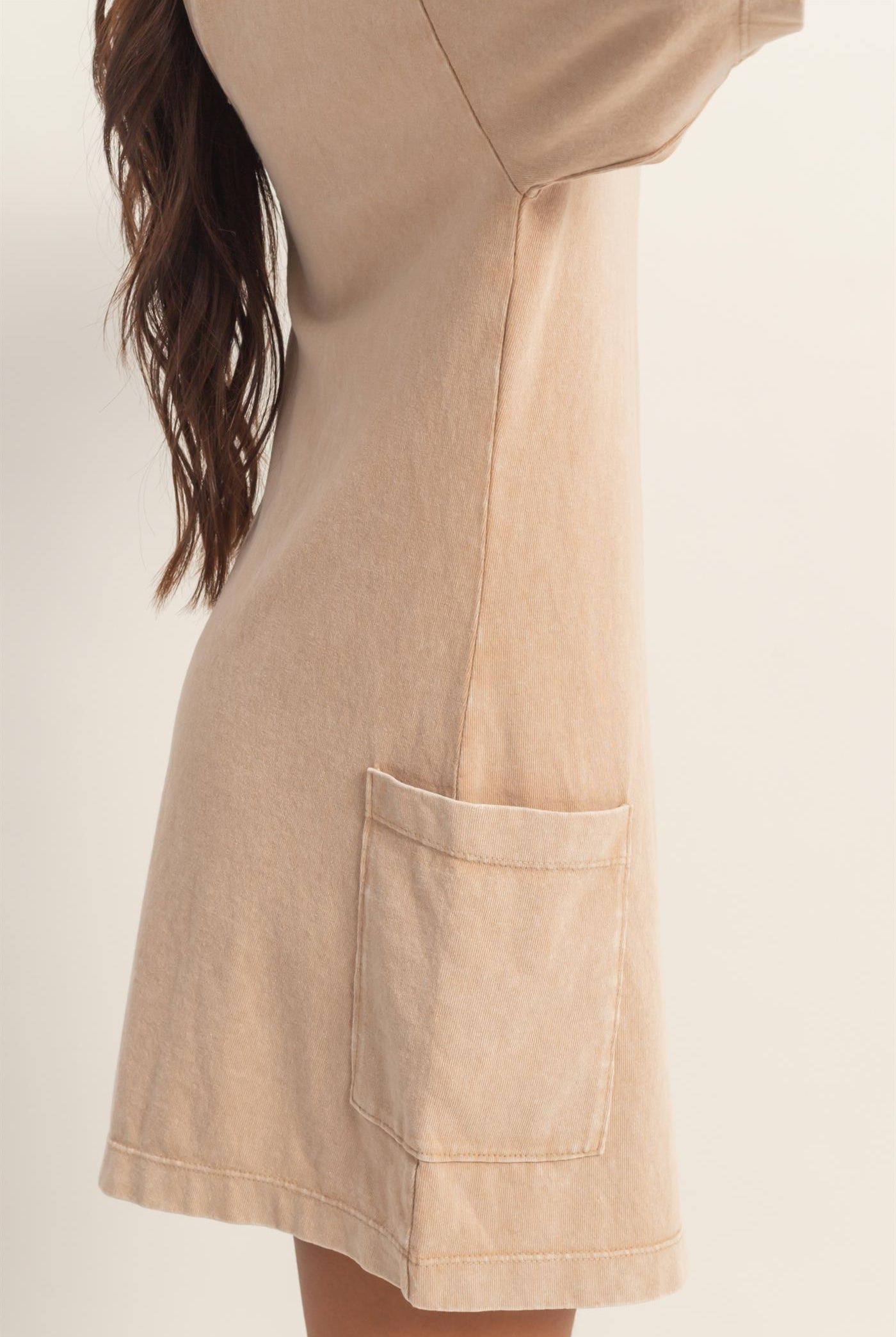 Wholesale Mineral Washed V-Back Romper Clothing DZ26A326 DARK TAUPE HYFVE