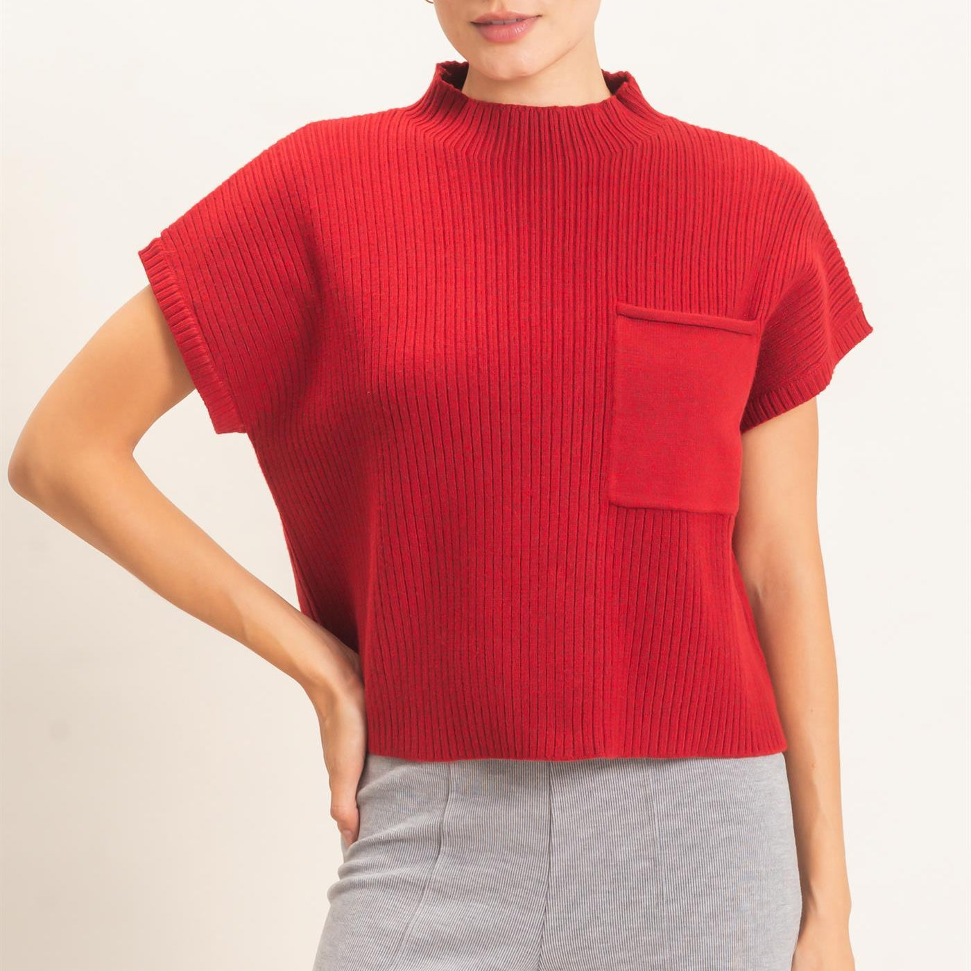 Wholesale Ribbed Dolman Sweater Sweaters HF26E835 BERRY HYFVE