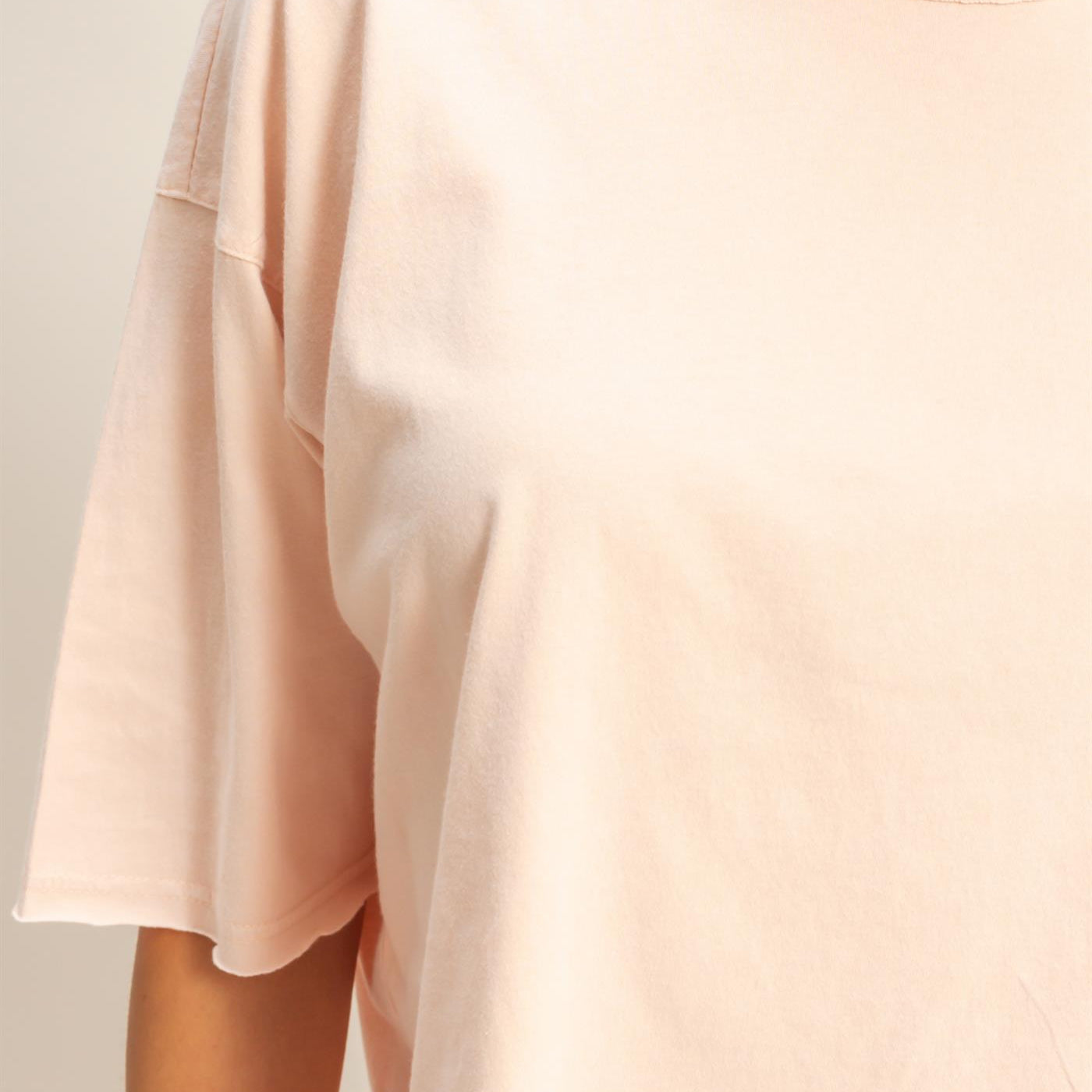Wholesale Drop Shoulder Crew Neck Wide Fit Tee Clothing Tops DZ25A757 DUSTY PINK DOUBLE ZERO