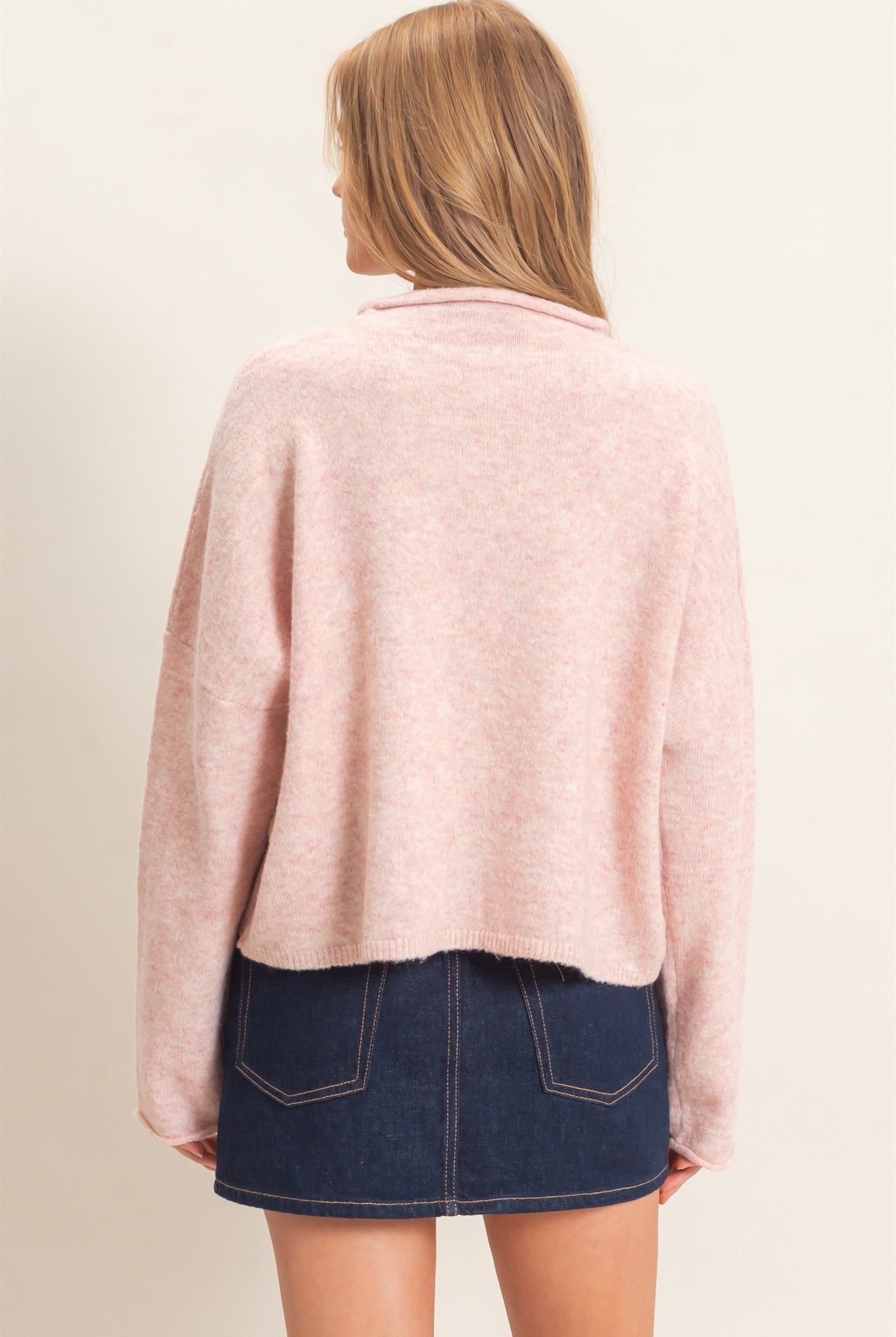 Wholesale Button-Up Collared Sweater Cardigan Cardigans HF26E039 LIGHT PINK HYFVE