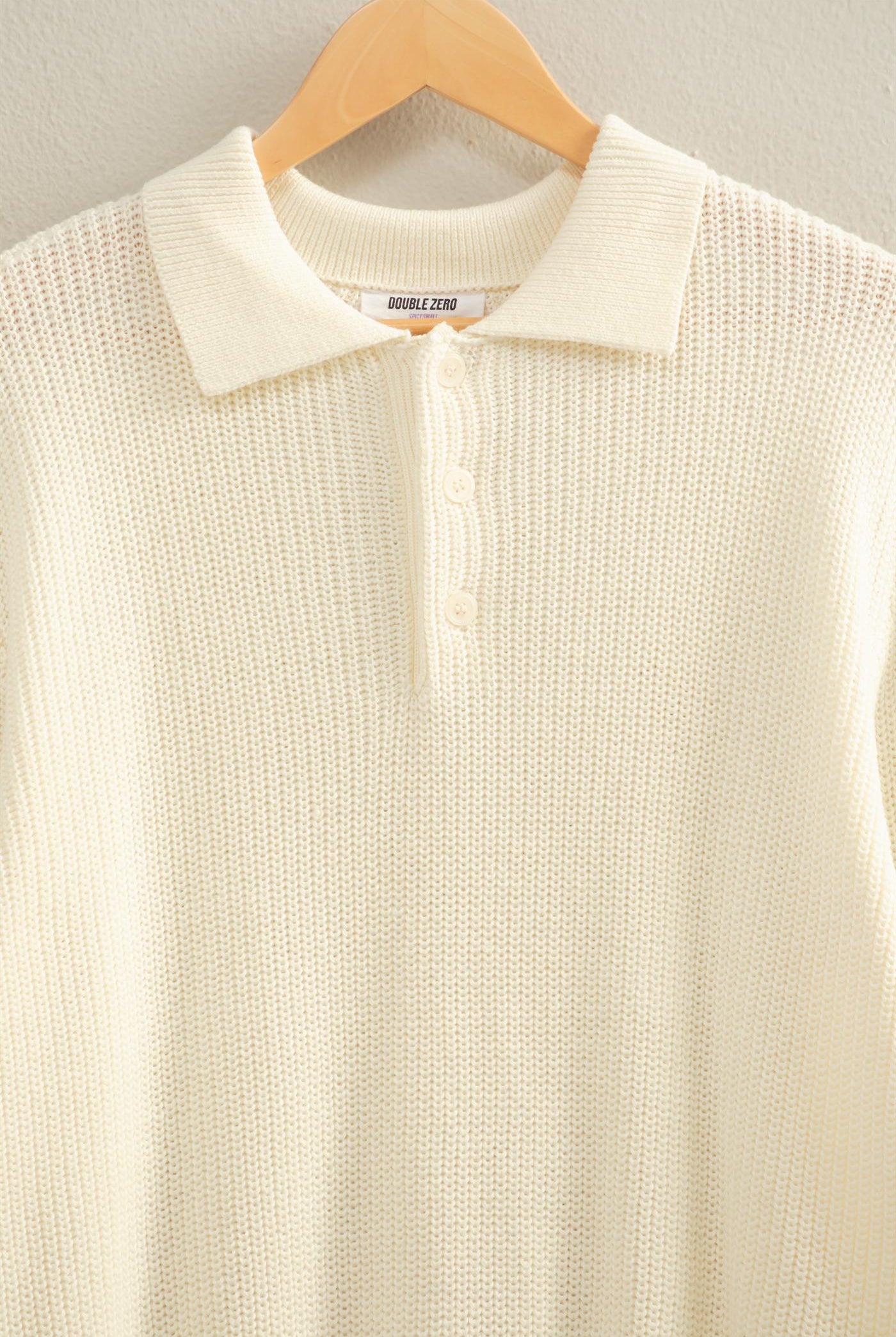 Wholesale Oversized Collar Sweater Sweaters DZ25E823 CREAM DOUBLE ZERO