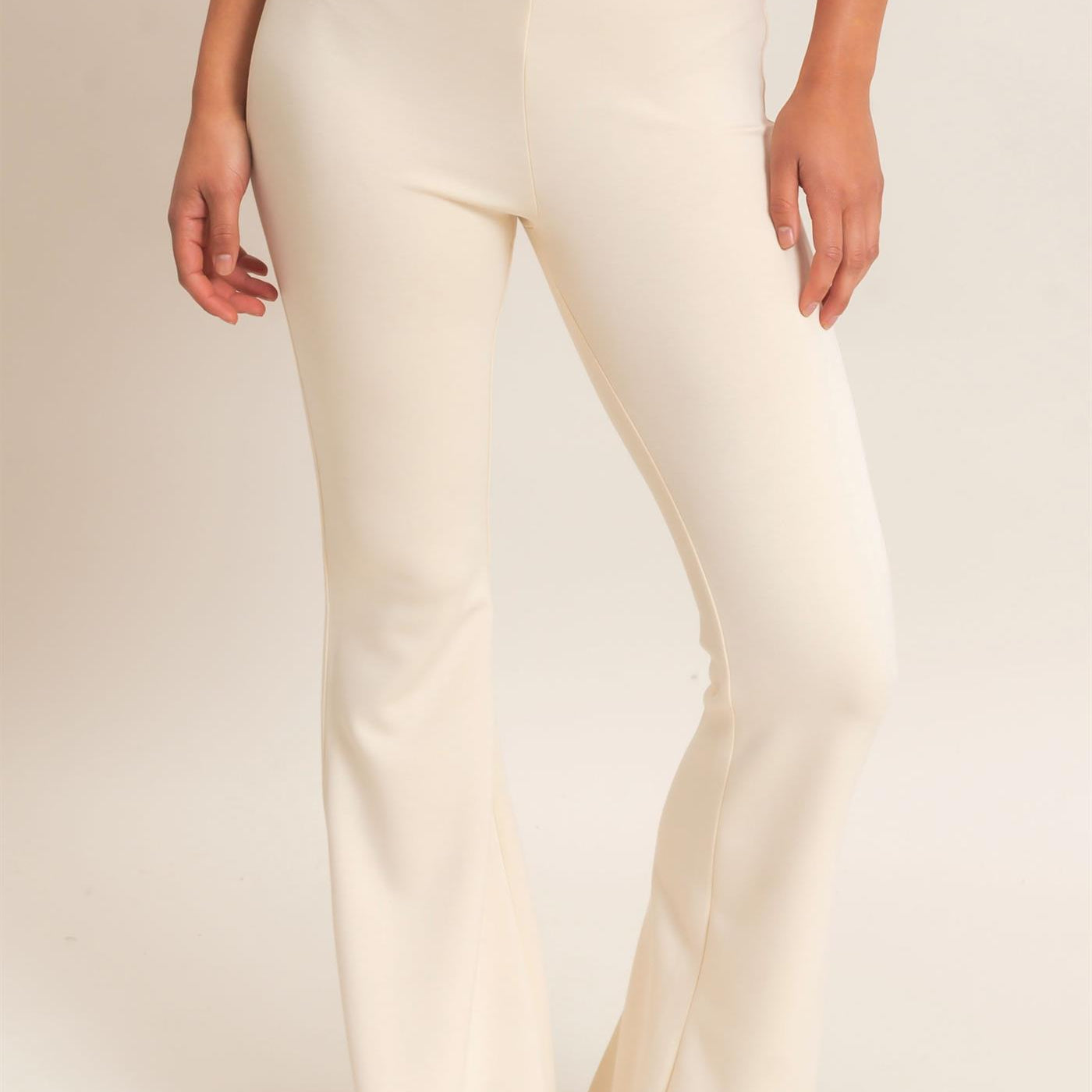 Wholesale Flared Elastic Waist Pants Pants DZ26E393 ALPACA DOUBLE ZERO