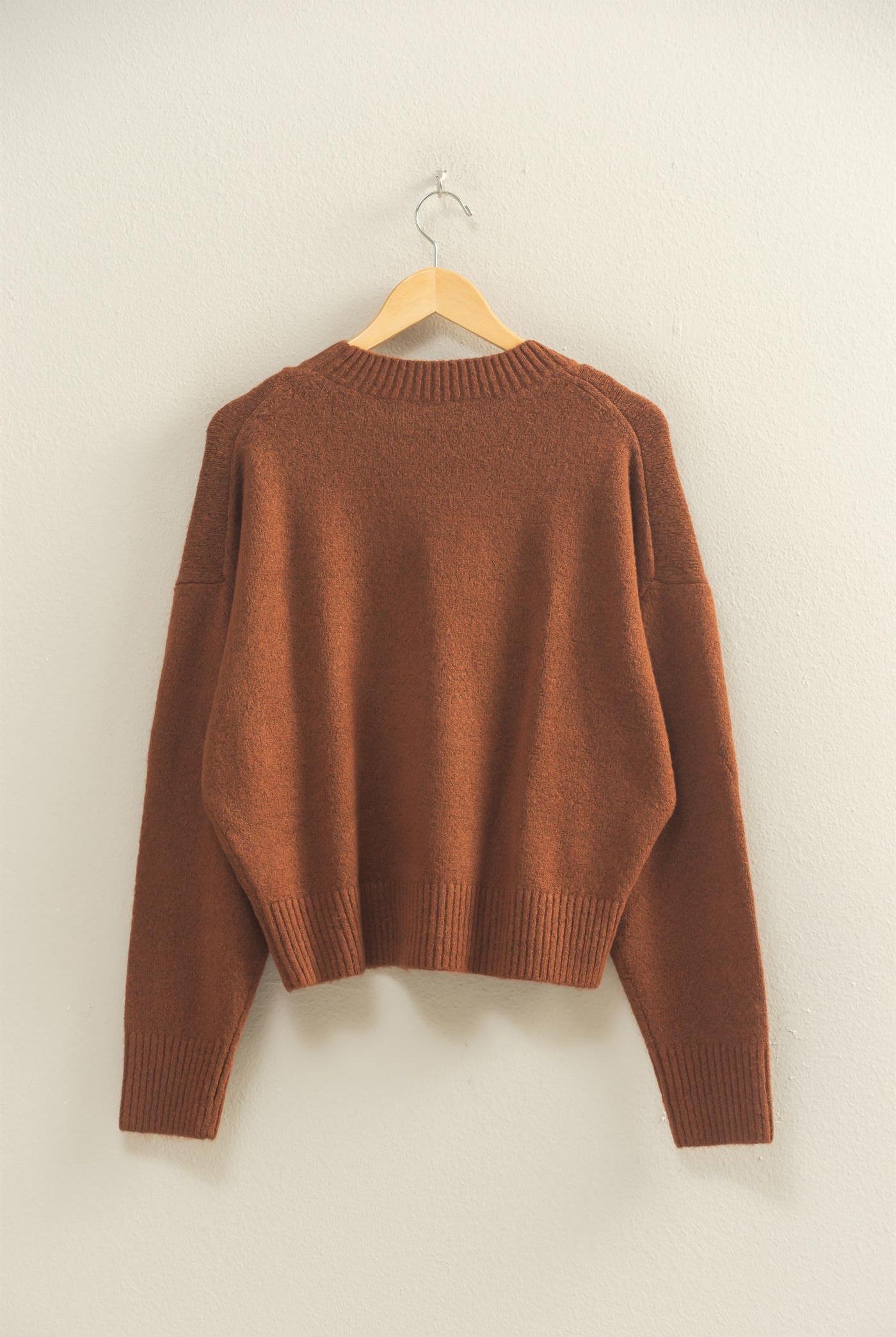 Wholesale Crewneck Sweater Sweaters DZ25E787 CHESTNUT DOUBLE ZERO