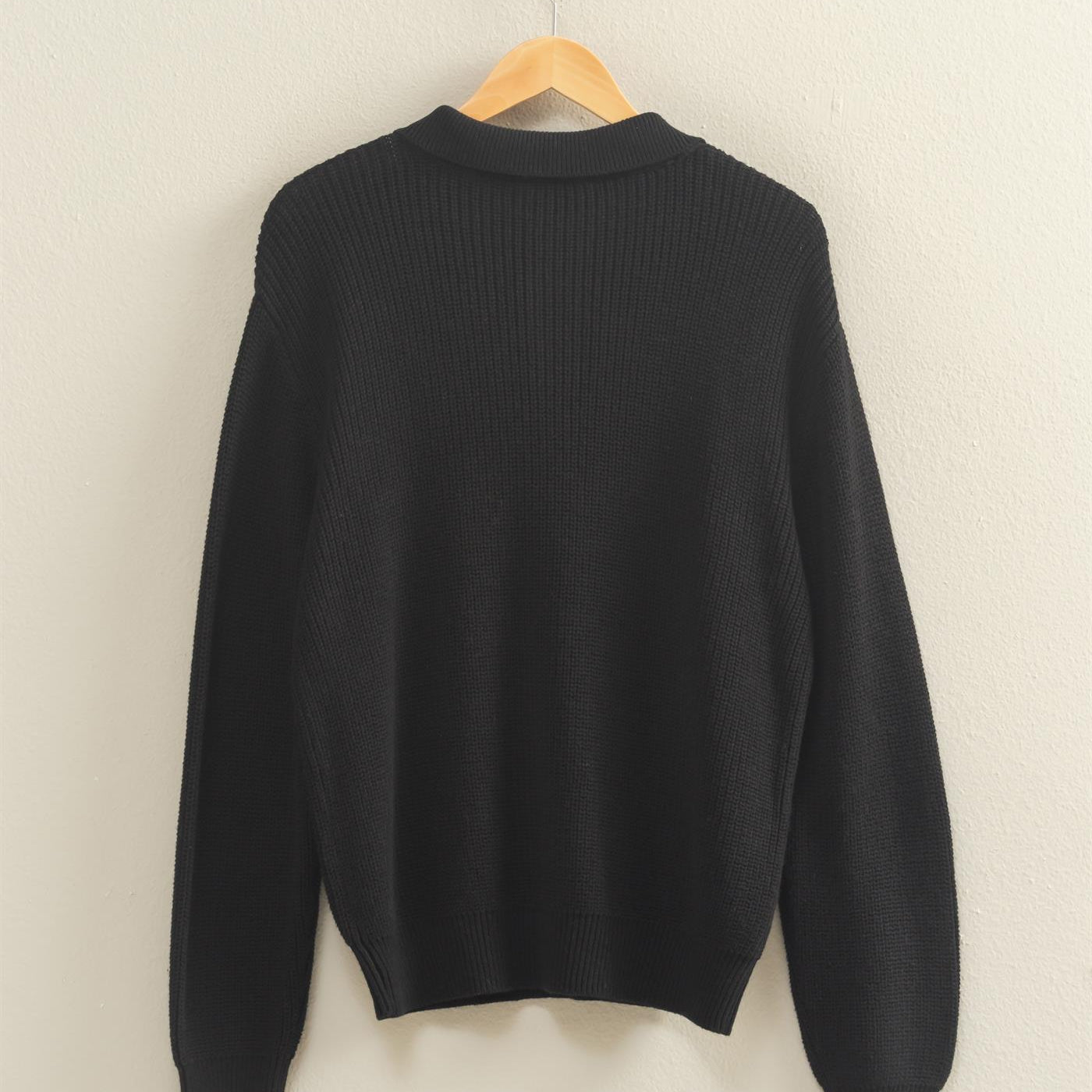 Wholesale Oversized Collar Sweater Sweaters DZ25E823 BLACK DOUBLE ZERO