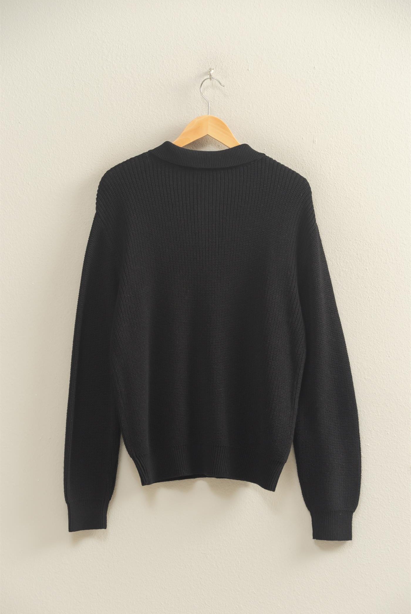 Wholesale Oversized Collar Sweater Sweaters DZ25E823 BLACK DOUBLE ZERO