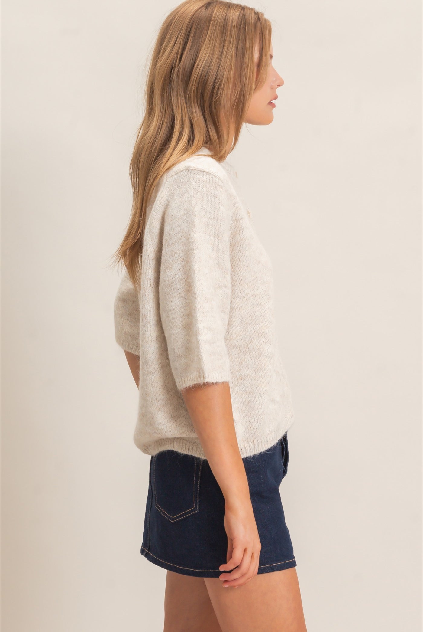 Wholesale Button-Up Cardigan Cardigans HF26E228 OATMEAL HYFVE