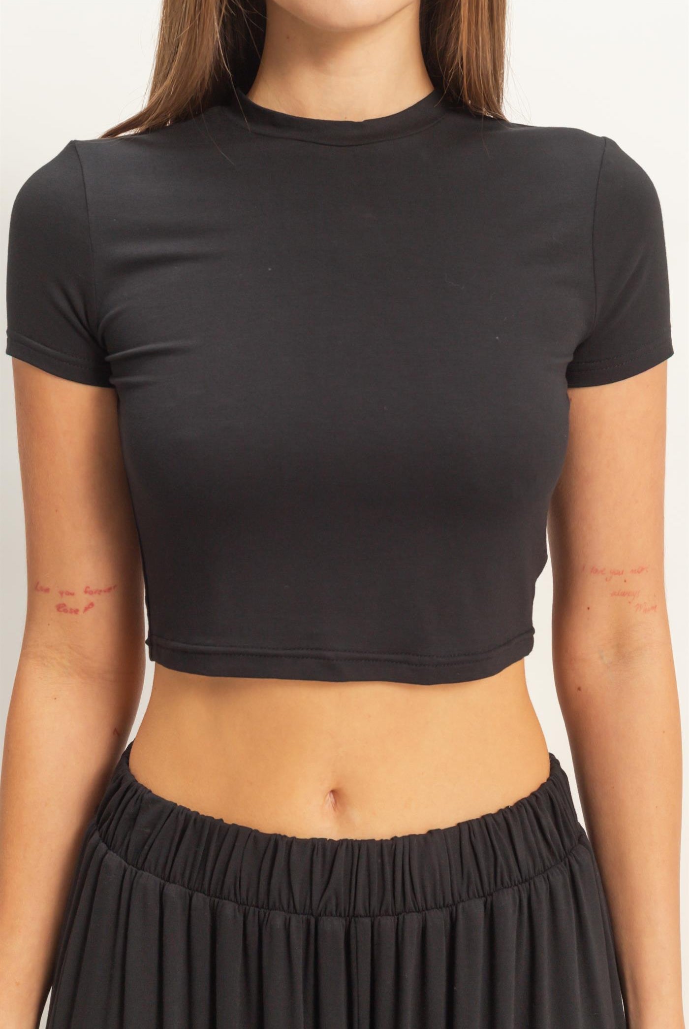 Wholesale Short Sleeve Top & Wide Leg Pants Set Clothing HF26C310-SET-D BLACK HYFVE