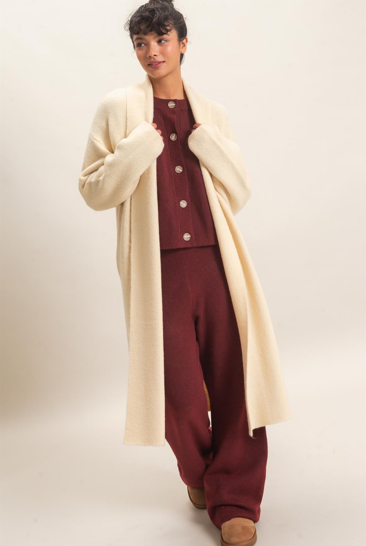 Wholesale Duster Cardigan Sweaters DZ26E267 ALPACA DOUBLE ZERO