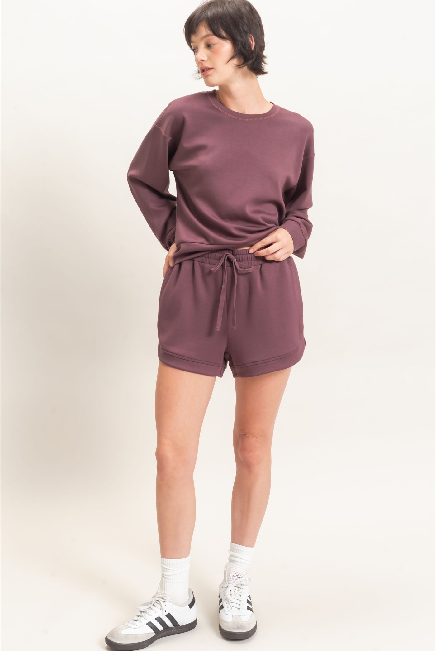 Wholesale Crew Neck Sweatshirt Sweatshirts DZ26C966 COCOA DOUBLE ZERO