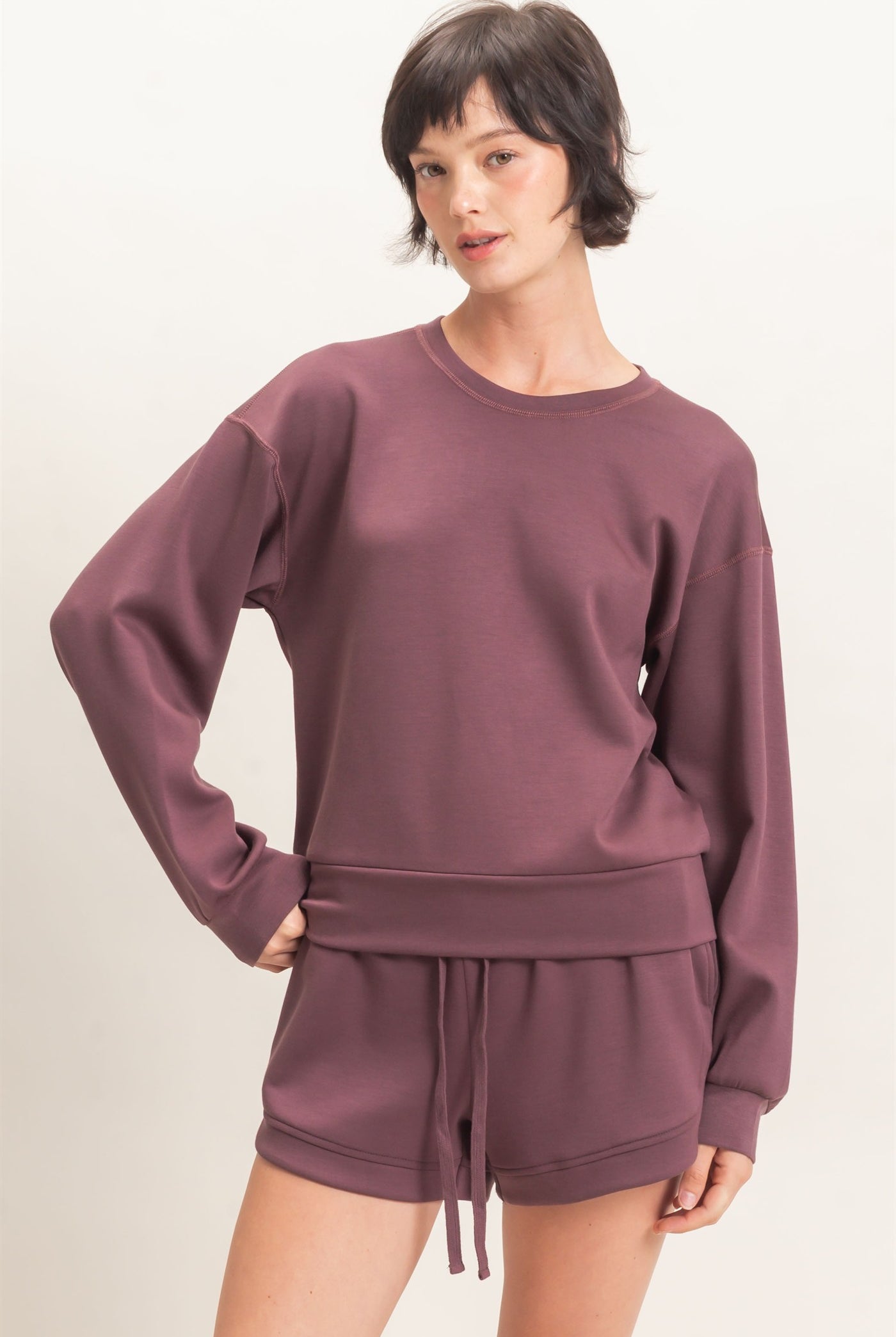Wholesale Crew Neck Sweatshirt Sweatshirts DZ26C966 COCOA DOUBLE ZERO