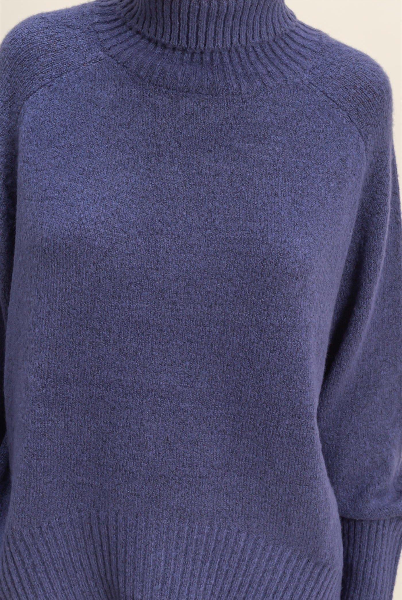 Wholesale Oversized High Low Turtleneck Sweater Sweaters DZ25C943 DUSTY INDIGO DOUBLE ZERO