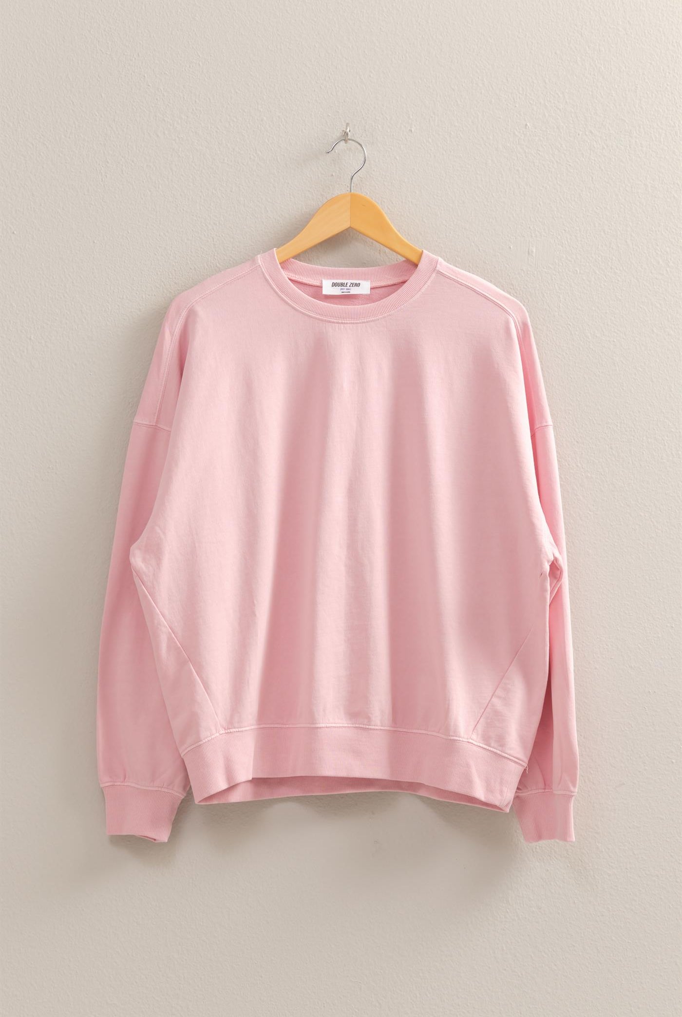 Wholesale Warm Long Sleeve French Terry Sweatshirt Sweatshirts DZ25C733 SOFT PINK HYFVE