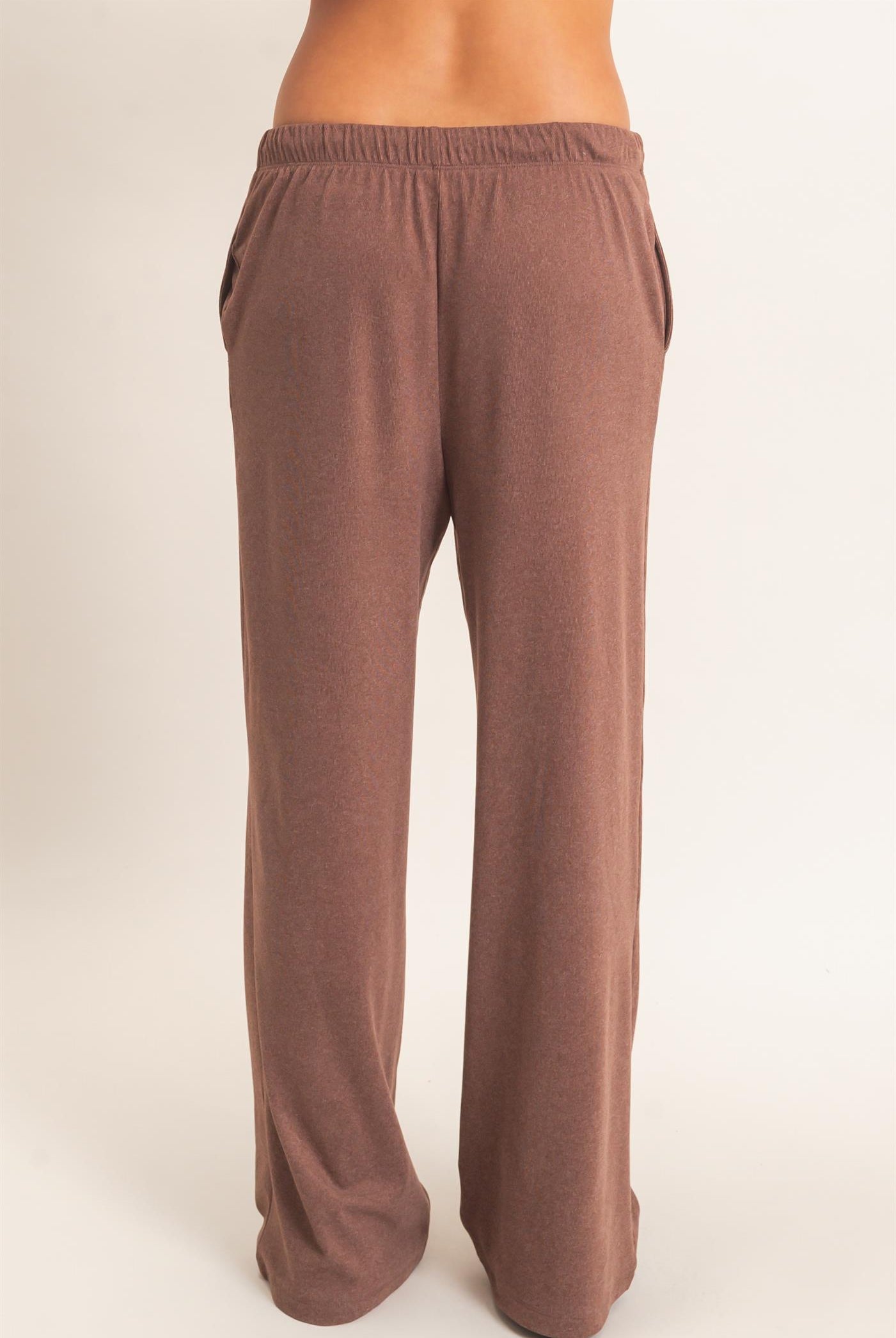 Wholesale Wide Leg Pants With Drawcord Pants DZ26E288 DARK BROWN DOUBLE ZERO