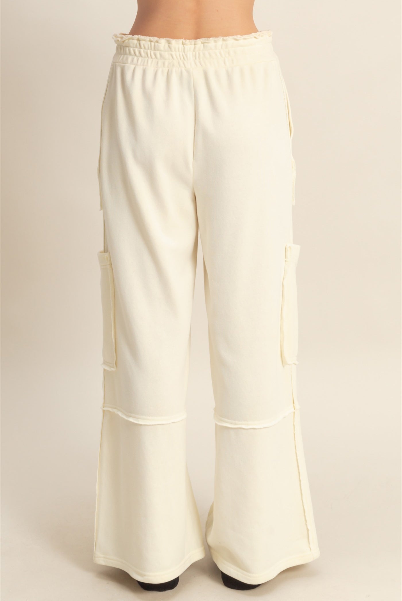 Wholesale Mineral Wash Oversized Utility Sweatpants Sweatpants DZ25C903 CREAM DOUBLE ZERO