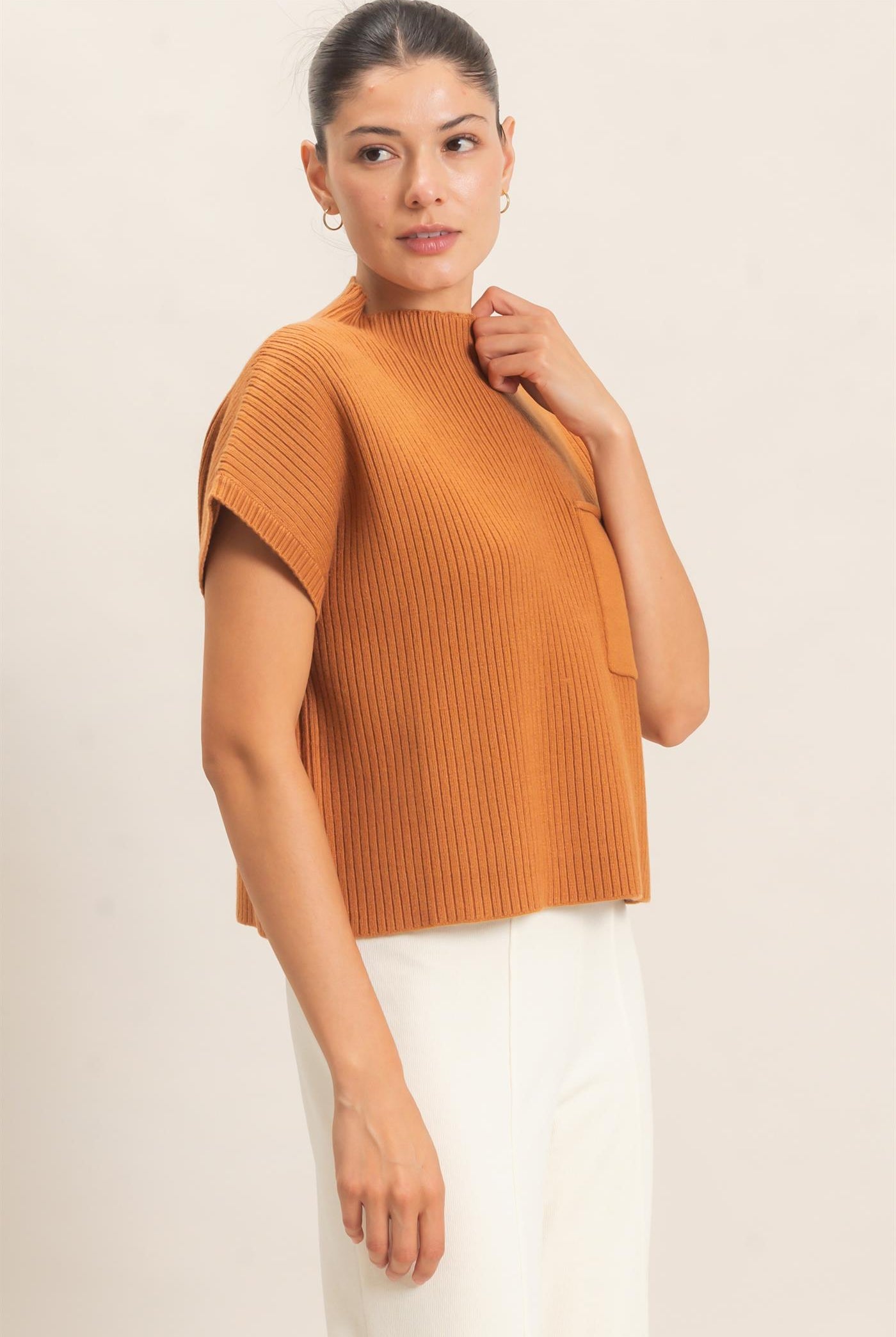 Wholesale Ribbed Dolman Sweater Sweaters HF26E835 CAMEL HYFVE