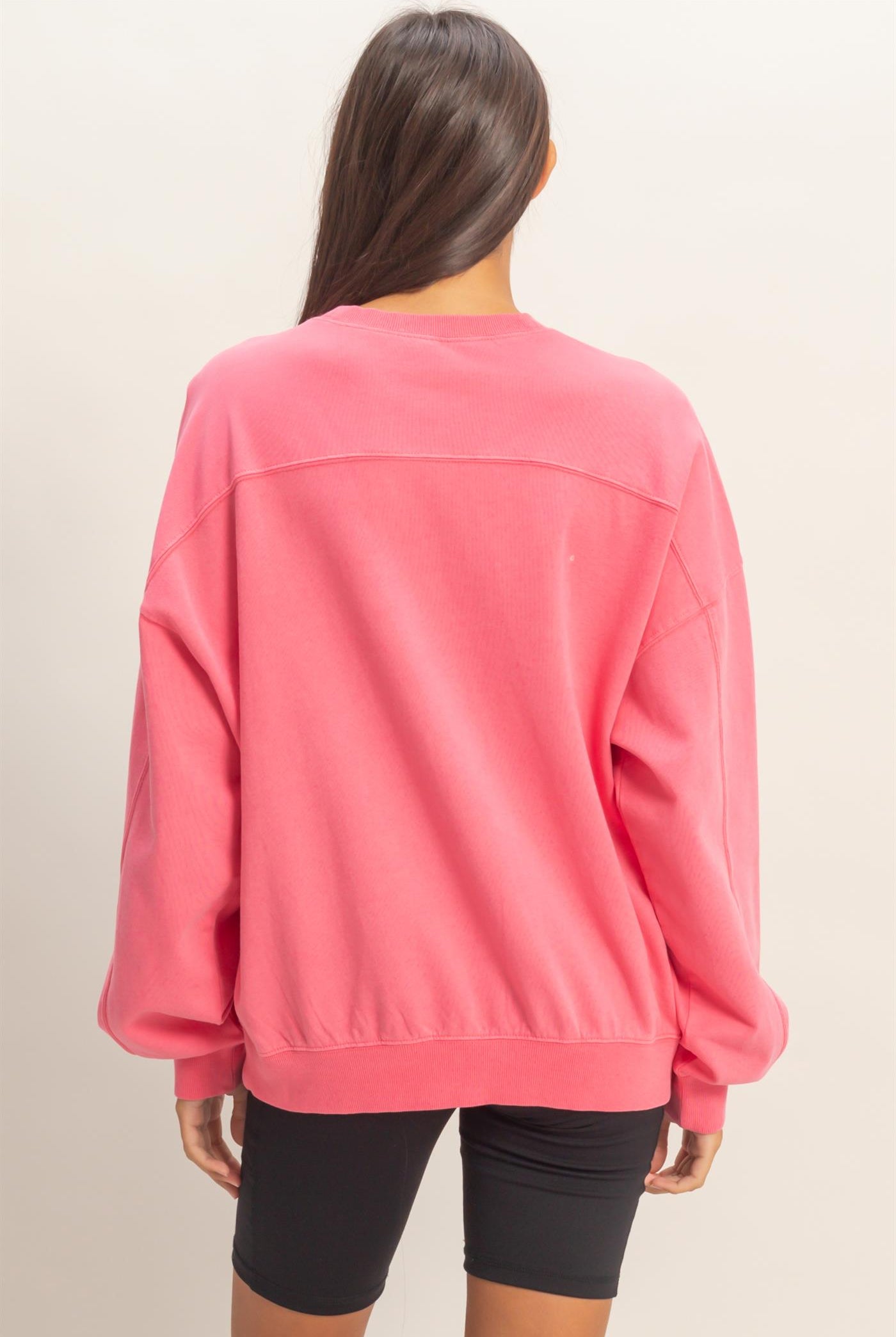 Wholesale Ribbed Crew Neck Sweatshirt Sweatshirts DZ26A265 TAFFY PINK DOUBLE ZERO