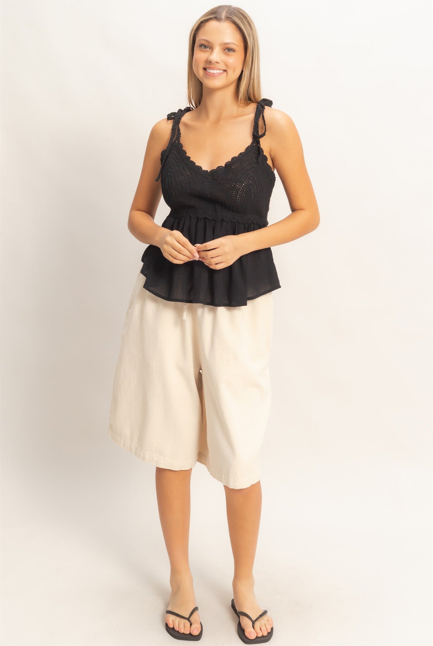 Wholesale Elastic Waistband Shorts Shorts HF26E445 OATMEAL HYFVE