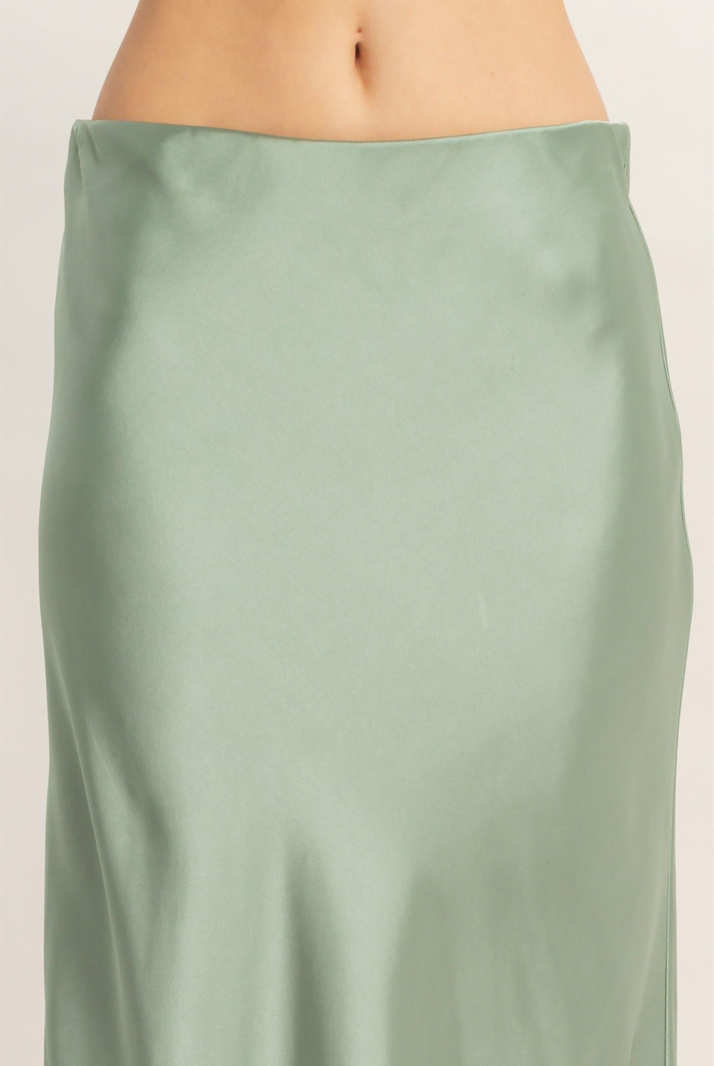 Wholesale Satin Midi Skirt Skirts DZ26A050 SAGE GREEN DOUBLE ZERO
