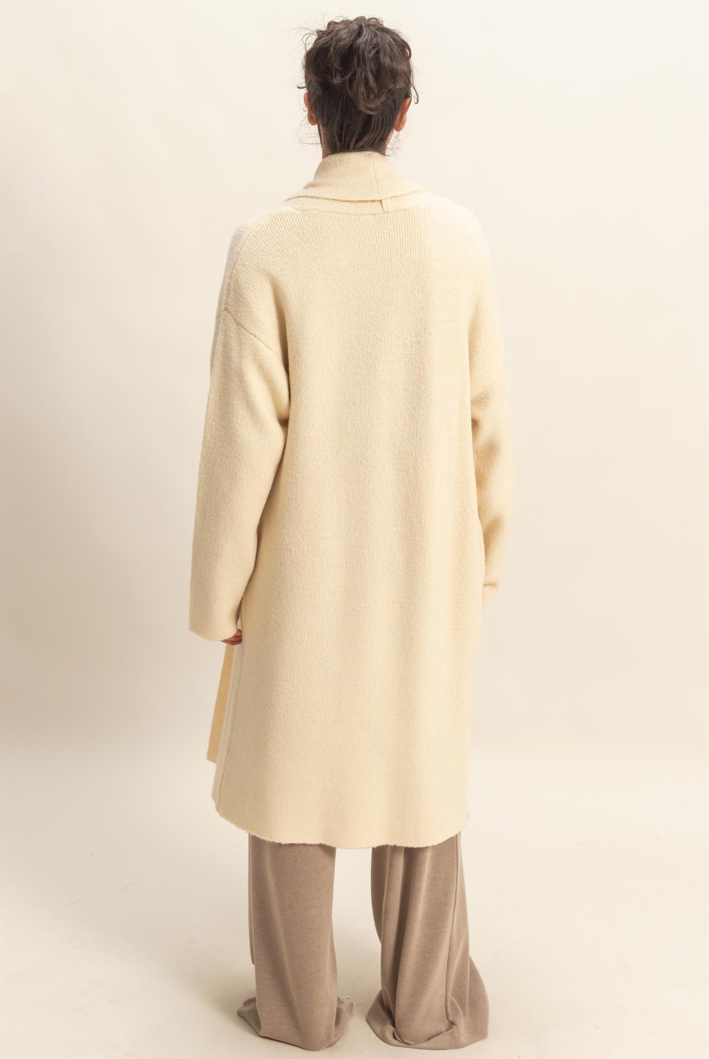 Wholesale Longline Open Front Duster Sweater Cardigans DZ25F435 ALPACA DOUBLE ZERO