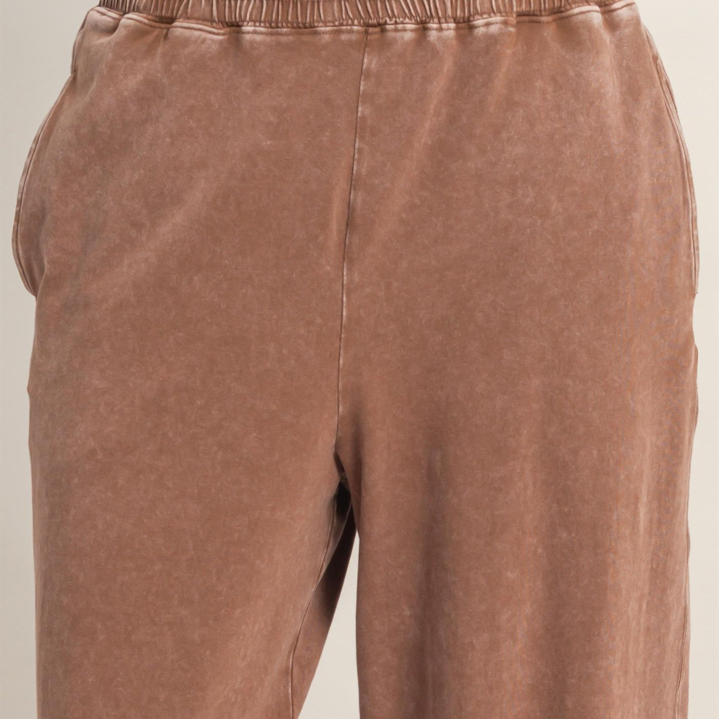 Wholesale Rolled Sleeve Wrap-Front Crop Top And Jogger Set Clothing DZ26A172-SET CHOCOLATE DOUBLE ZERO