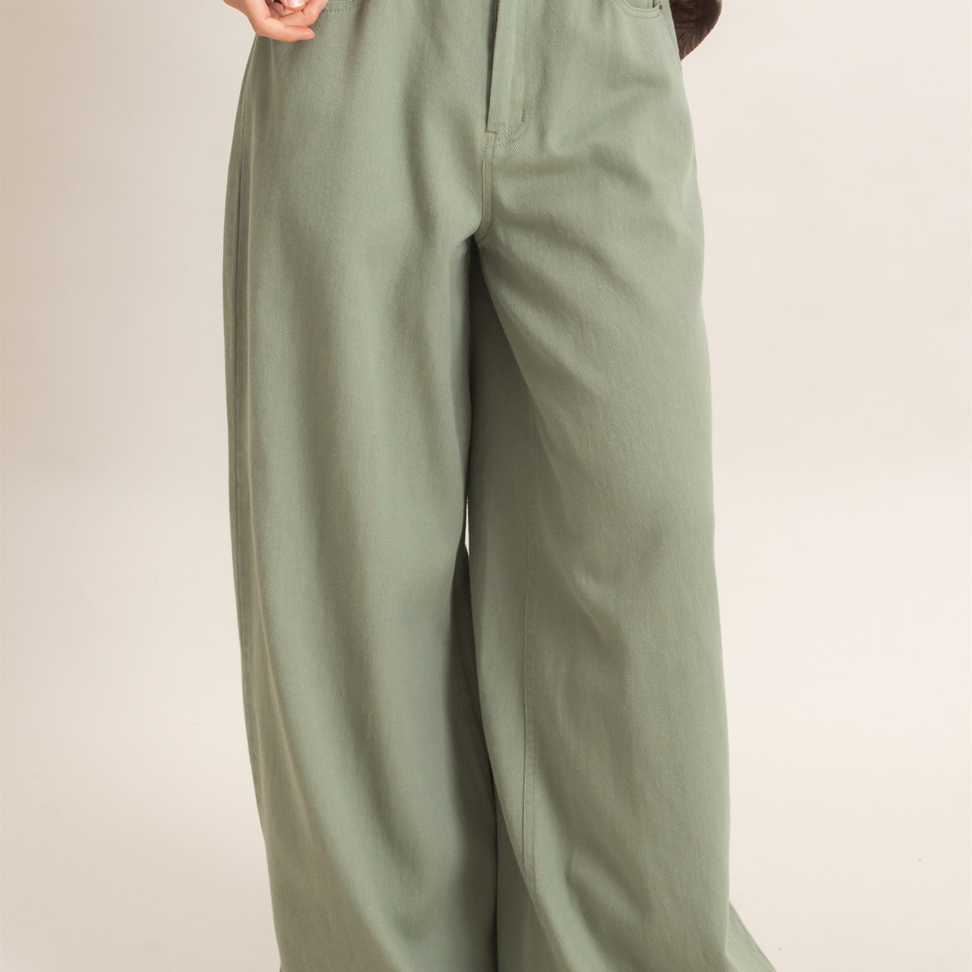 Wholesale Wide-Leg High-Rise Pants Pants HF26F222-D OLIVE HYFVE