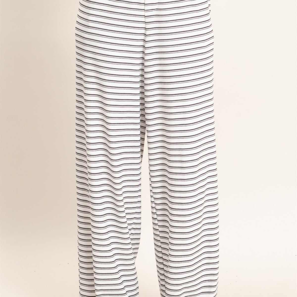 Wholesale Striped Elastic Waist Pants Pants HF26C677 WHITE HYFVE