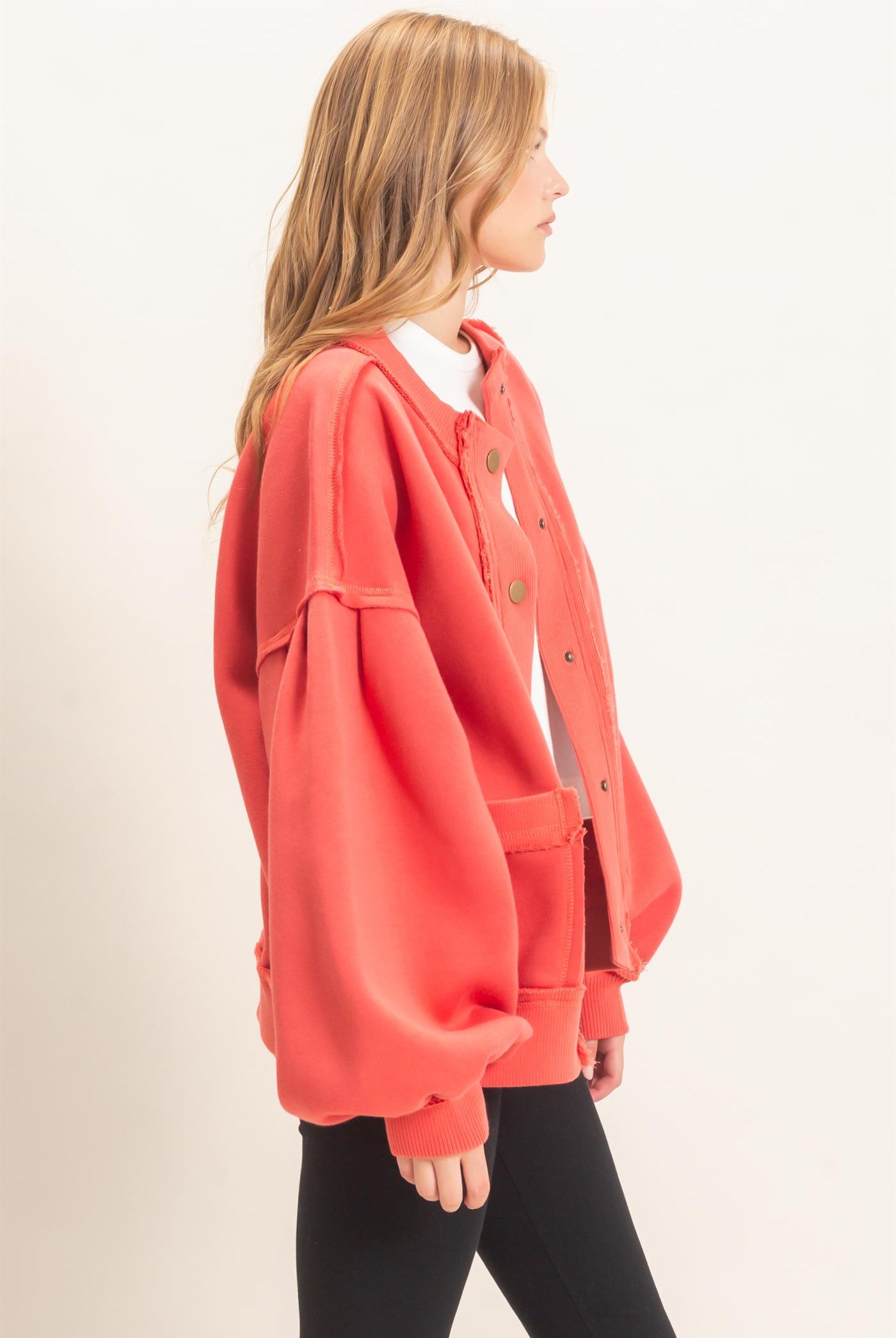 Wholesale Snap Front Jacket Coats & Jackets HF26E003 TOMATO HYFVE