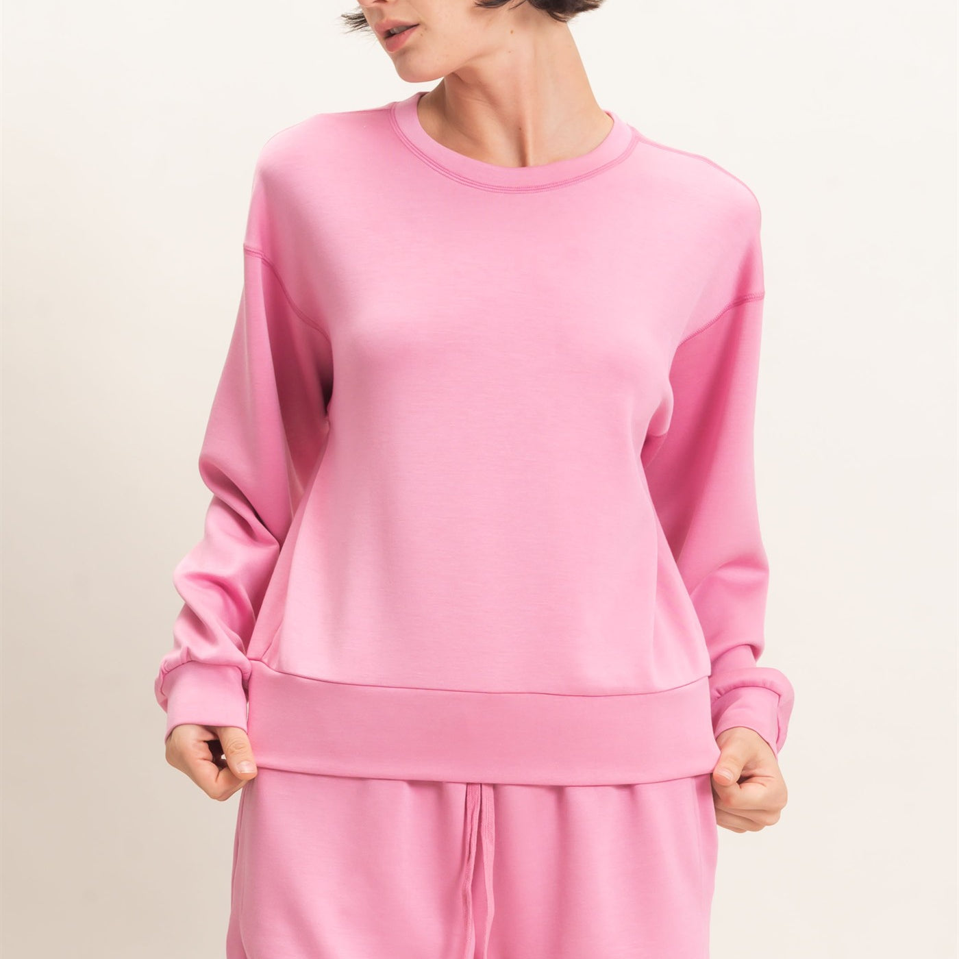 Wholesale Crew Neck Sweatshirt Sweatshirts DZ26C966 PINK DOUBLE ZERO