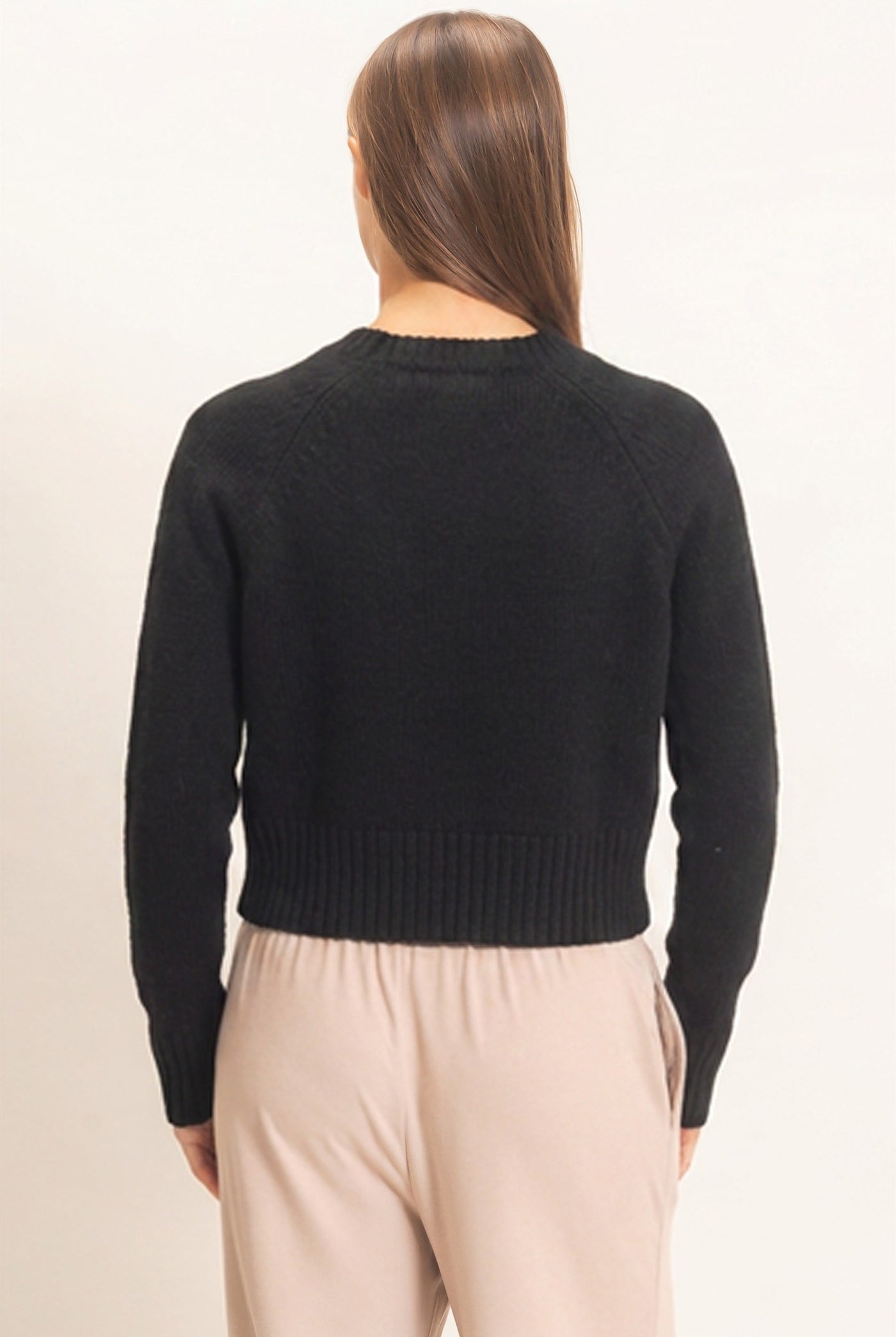 Wholesale V-Neck Cardigan Cardigans DZ26E326 BLACK DOUBLE ZERO