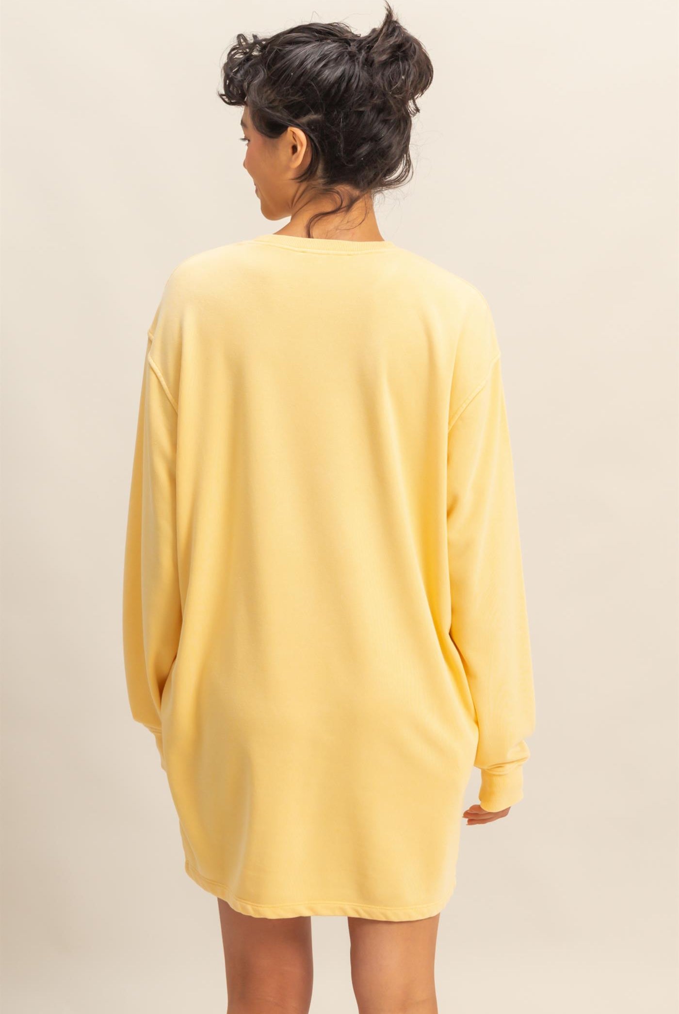 Wholesale Long Sleeve Oversized Mini Dress Dresses DZ25E114 SUNFLOWER DOUBLE ZERO