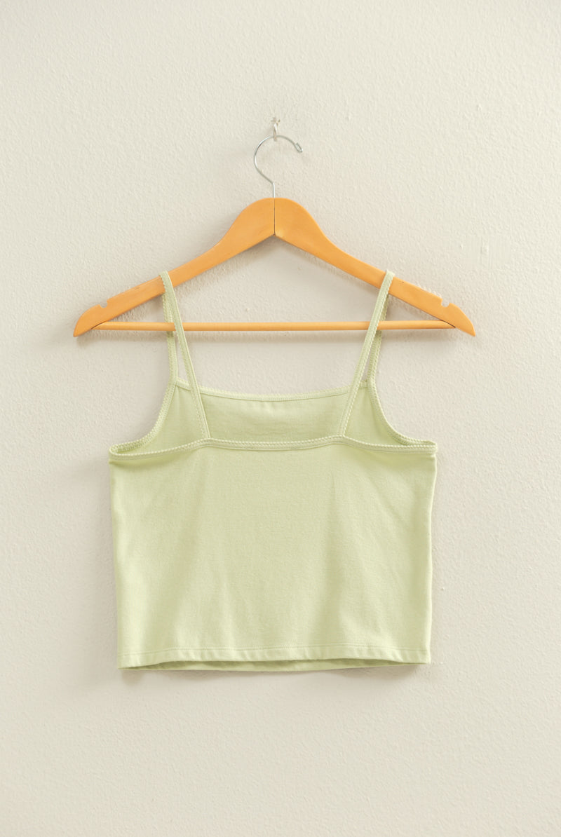 Wholesale Basic Cami Crop Top Clothing Tops DZ22C574 PASTEL GREEN HYFVE