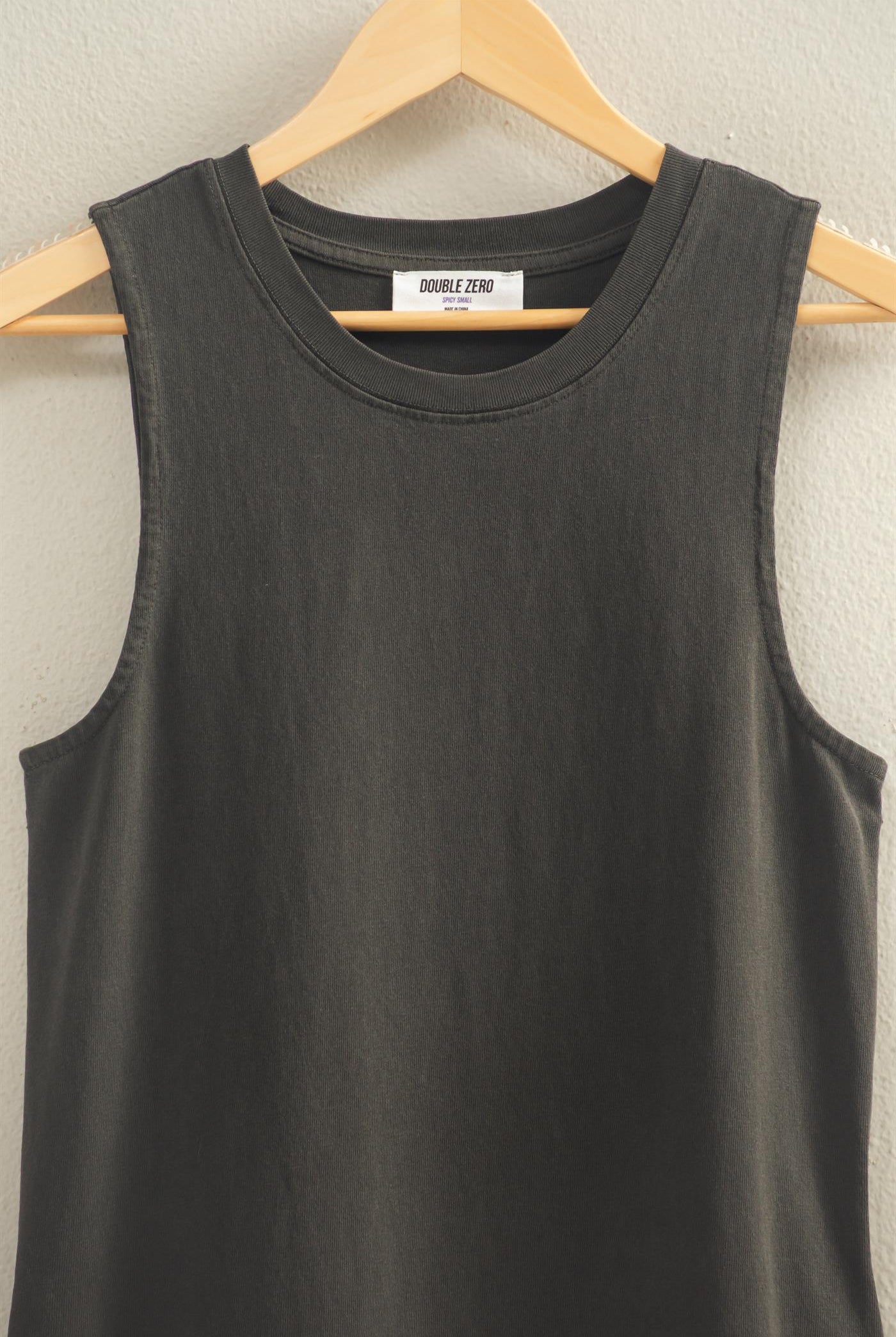 Wholesale Pigment Dyed Sleeveless Mini Dres Dresses DZ26A745 BLACK DOUBLE ZERO