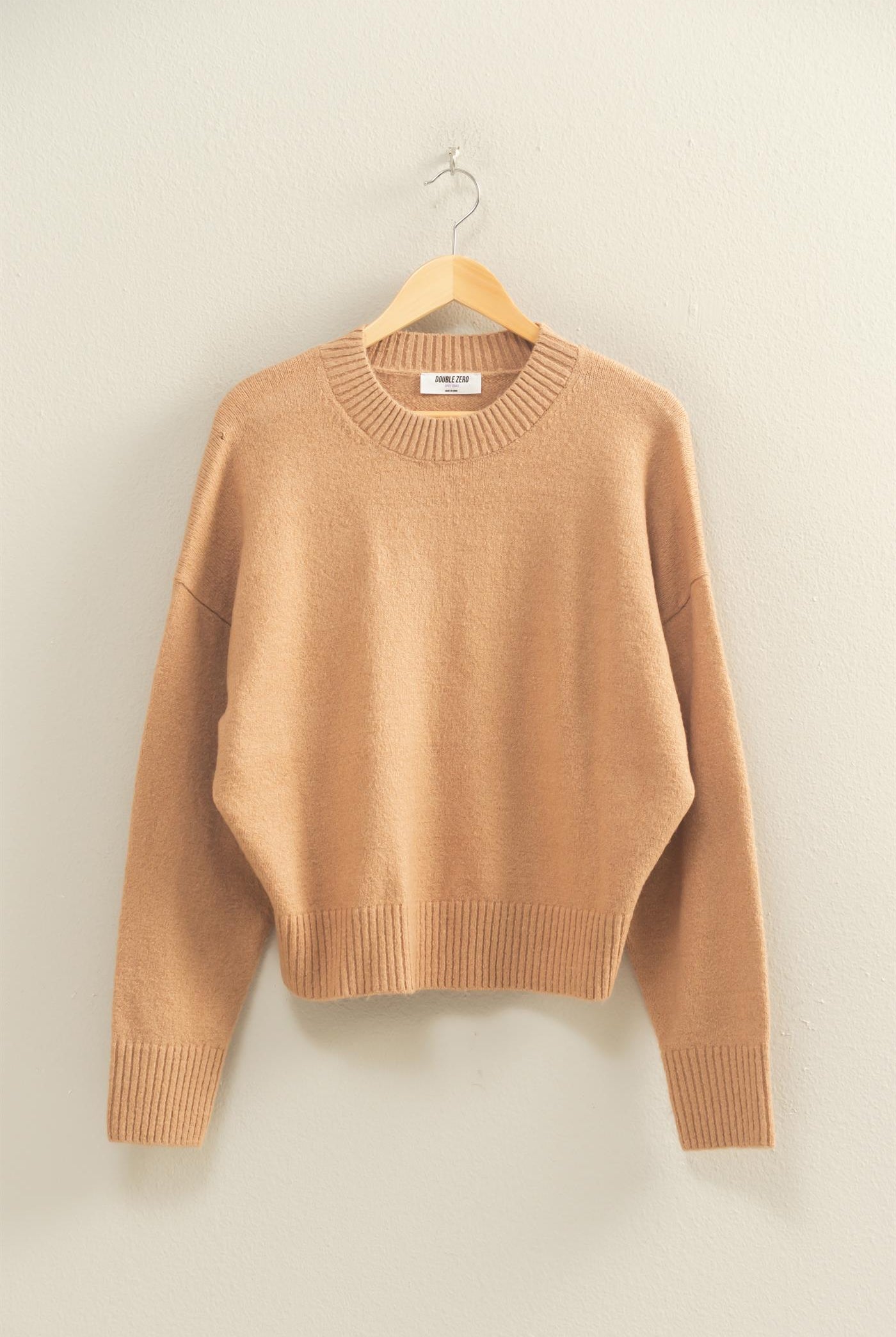 Wholesale Crewneck Sweater Sweaters DZ25E787 DARK TAUPE DOUBLE ZERO