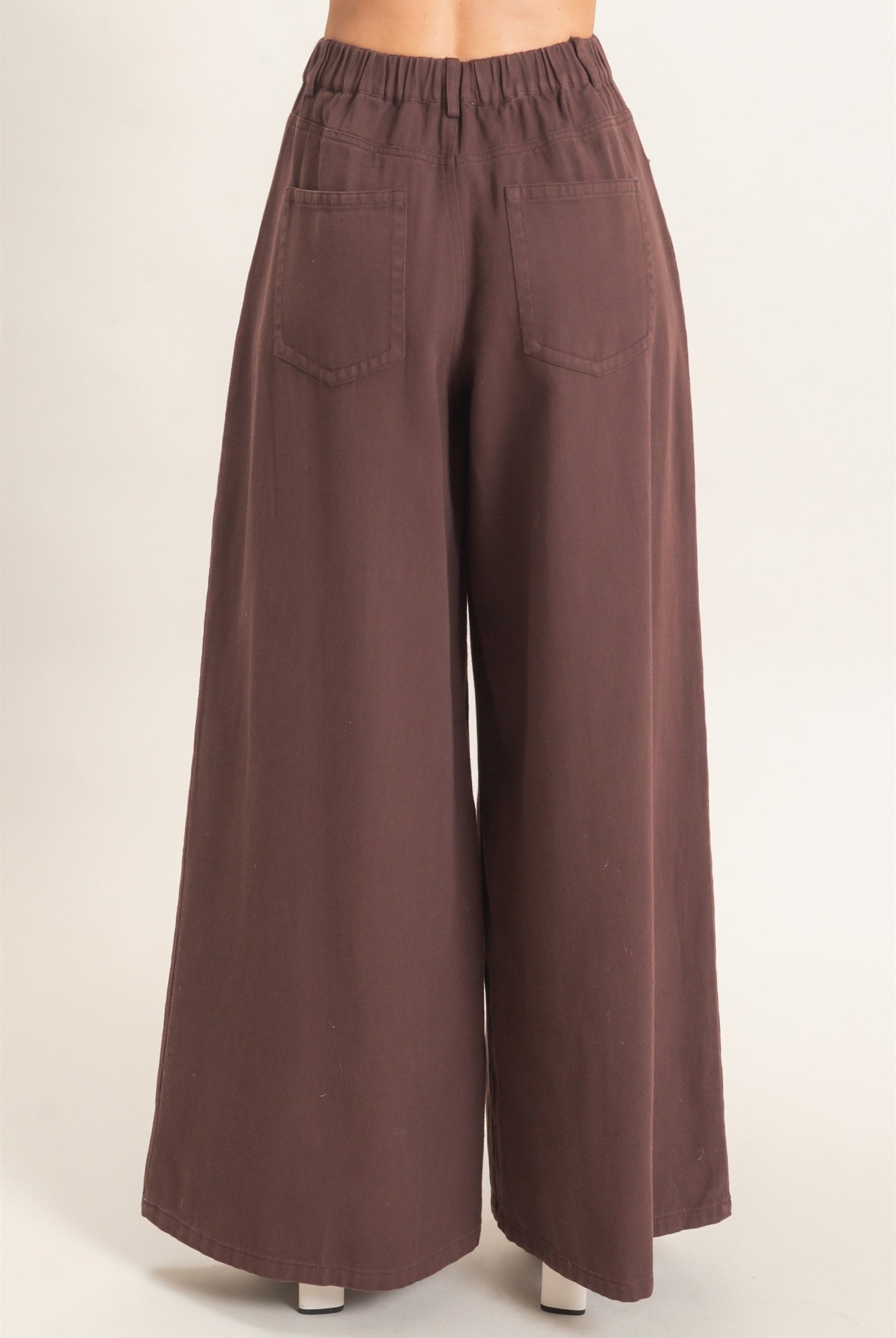 Wholesale Wide-Leg High-Rise Pants Pants HF26F222-D BROWN HYFVE