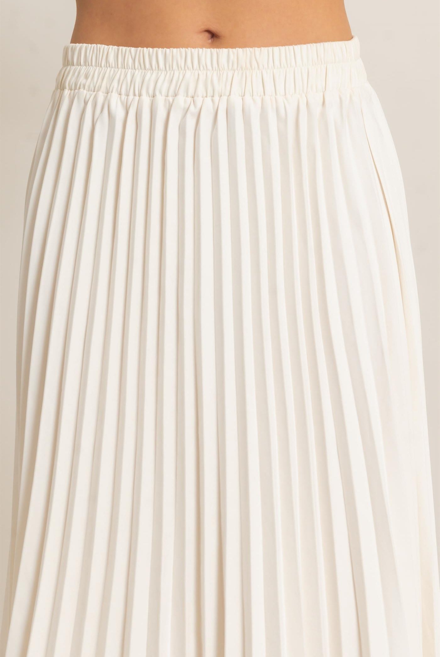 Wholesale Suede Accordion Pleated Skirt Skirts HF26F084-D CREAM HYFVE