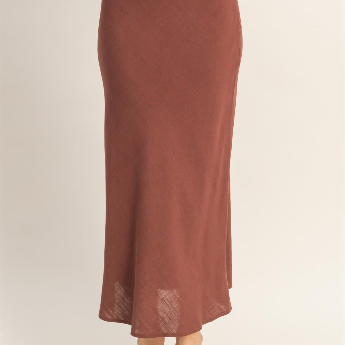 Wholesale Maxi Skirt With Elastic Waistband Skirts HF26A473-D CHOCOLATE HYFVE