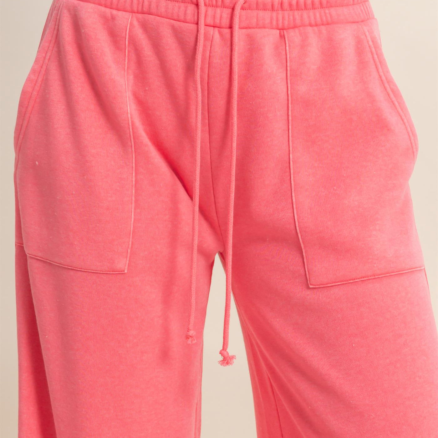 Wholesale Burnout French Terry Wide-Leg Pants Pants DZ26A259 TAFFY PINK DOUBLE ZERO