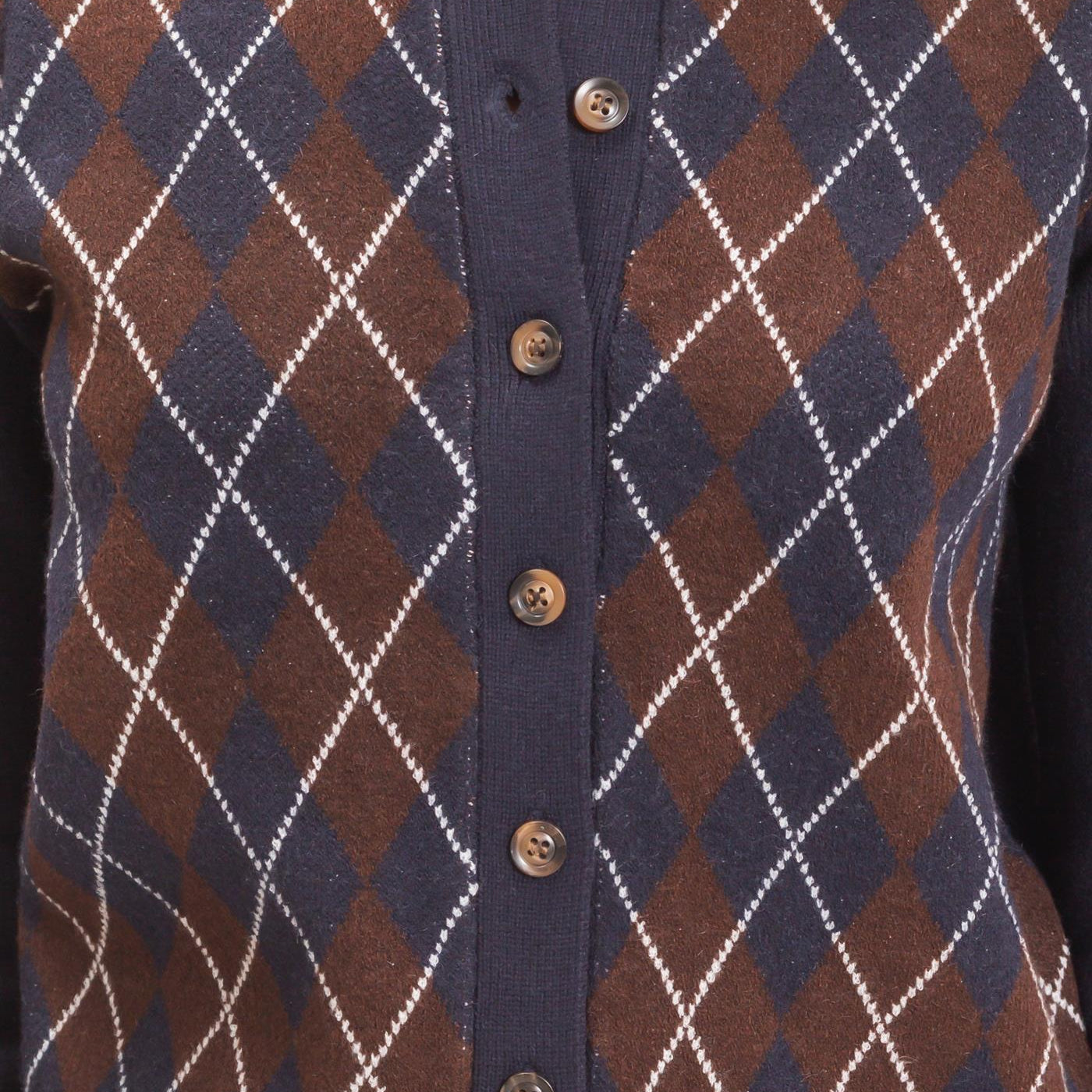 Wholesale Argyle Pattern Cardigan Cardigans DZ26E637 NAVY DOUBLE ZERO