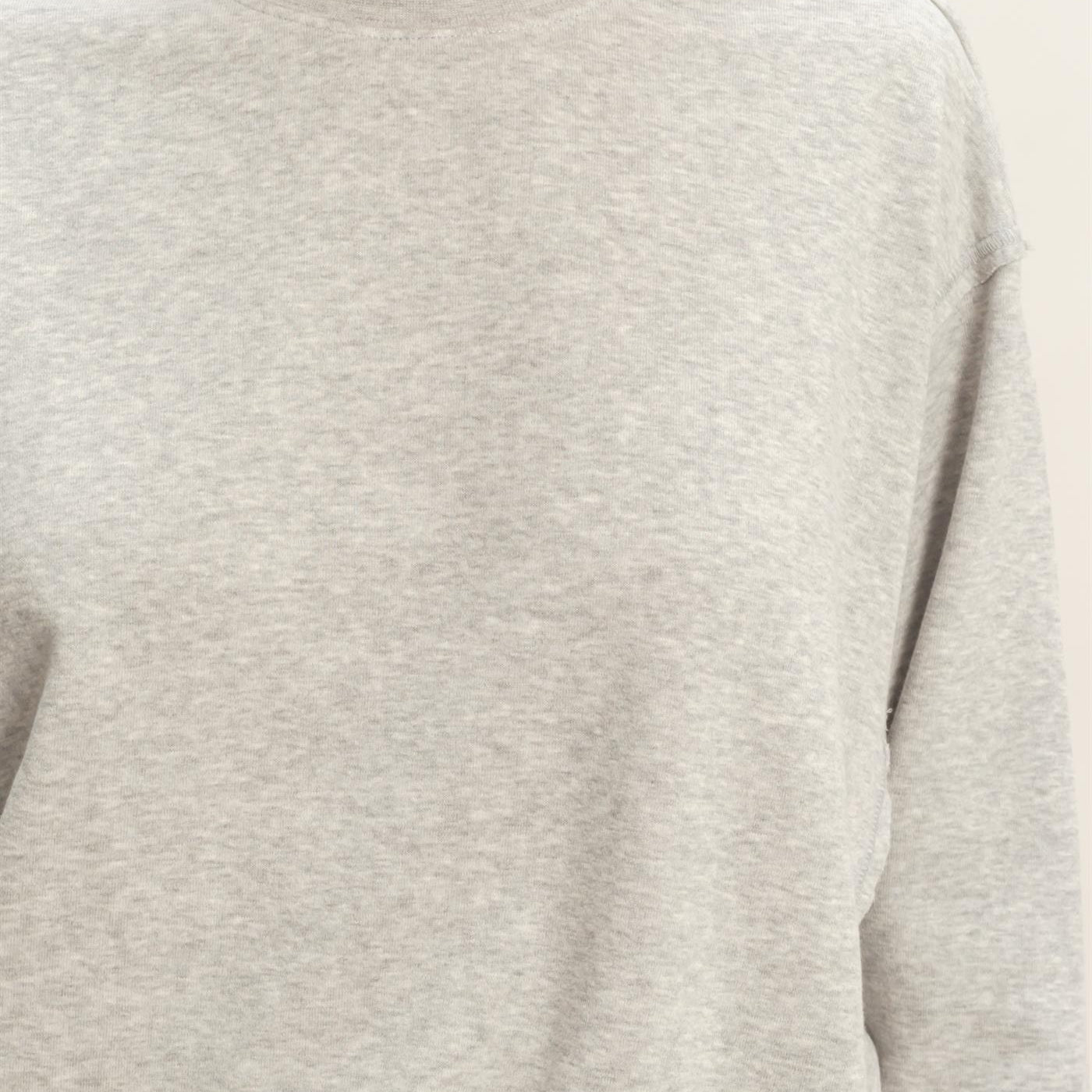 Wholesale Raw Edge Detail Burnout Sweatshirt Sweatshirts DZ26A048 HEATHER GRAY DOUBLE ZERO