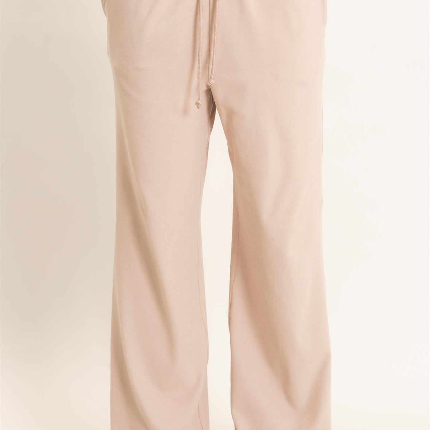 Wholesale Wide Leg Pants With Drawcord Pants DZ26E288 TAUPE DOUBLE ZERO