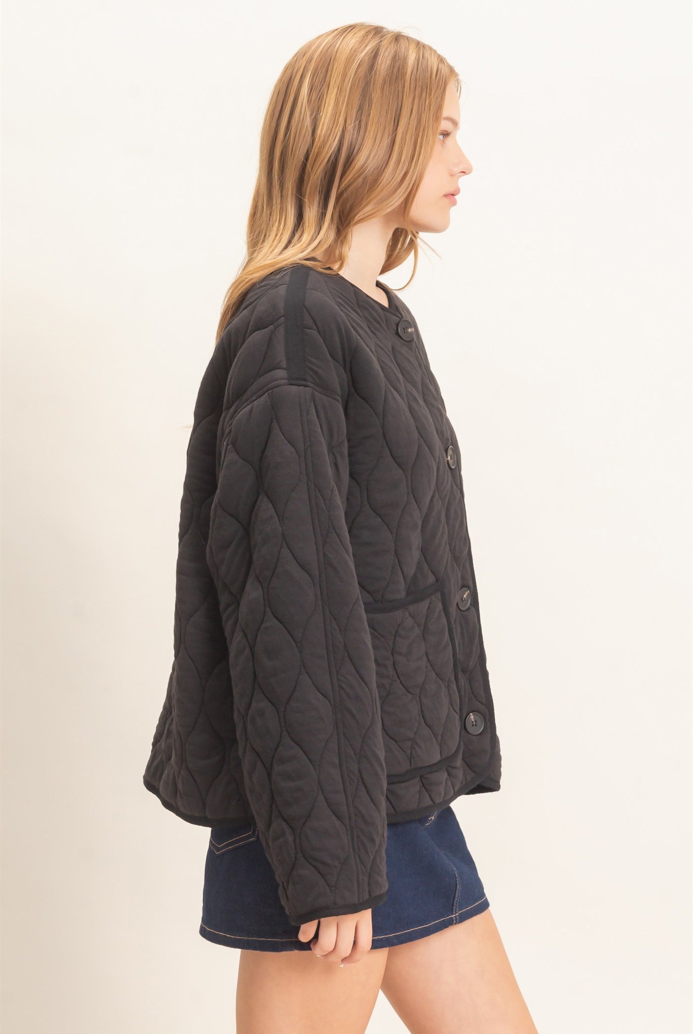Wholesale Diamond Quilted Jacket Coats & Jackets HF26E370 BLACK HYFVE