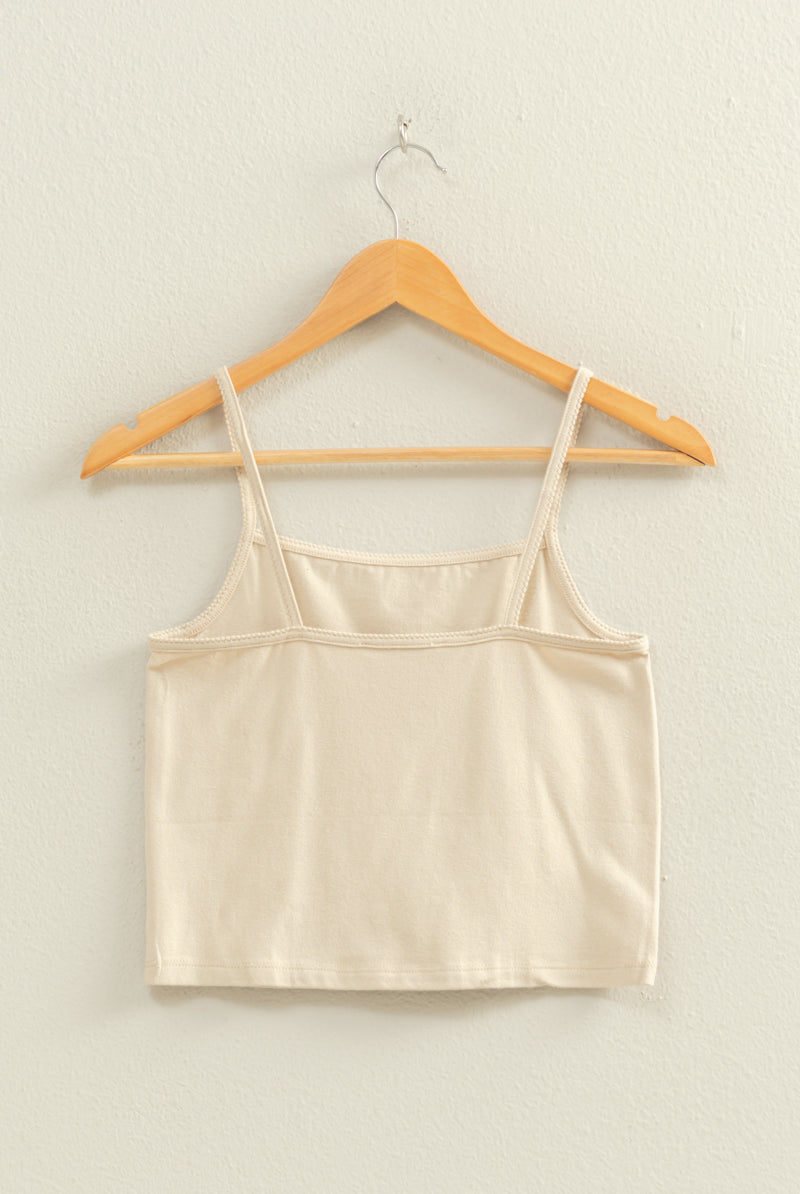 Wholesale Basic Cami Crop Top Clothing Tops DZ22C574 KHAKI HYFVE