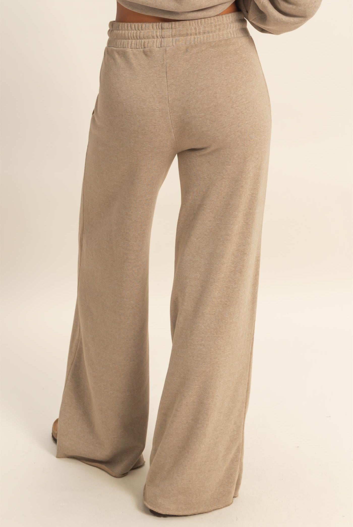 Wholesale Burnout French Terry Wide-Leg Pants Pants DZ26A259 MOCHA DOUBLE ZERO