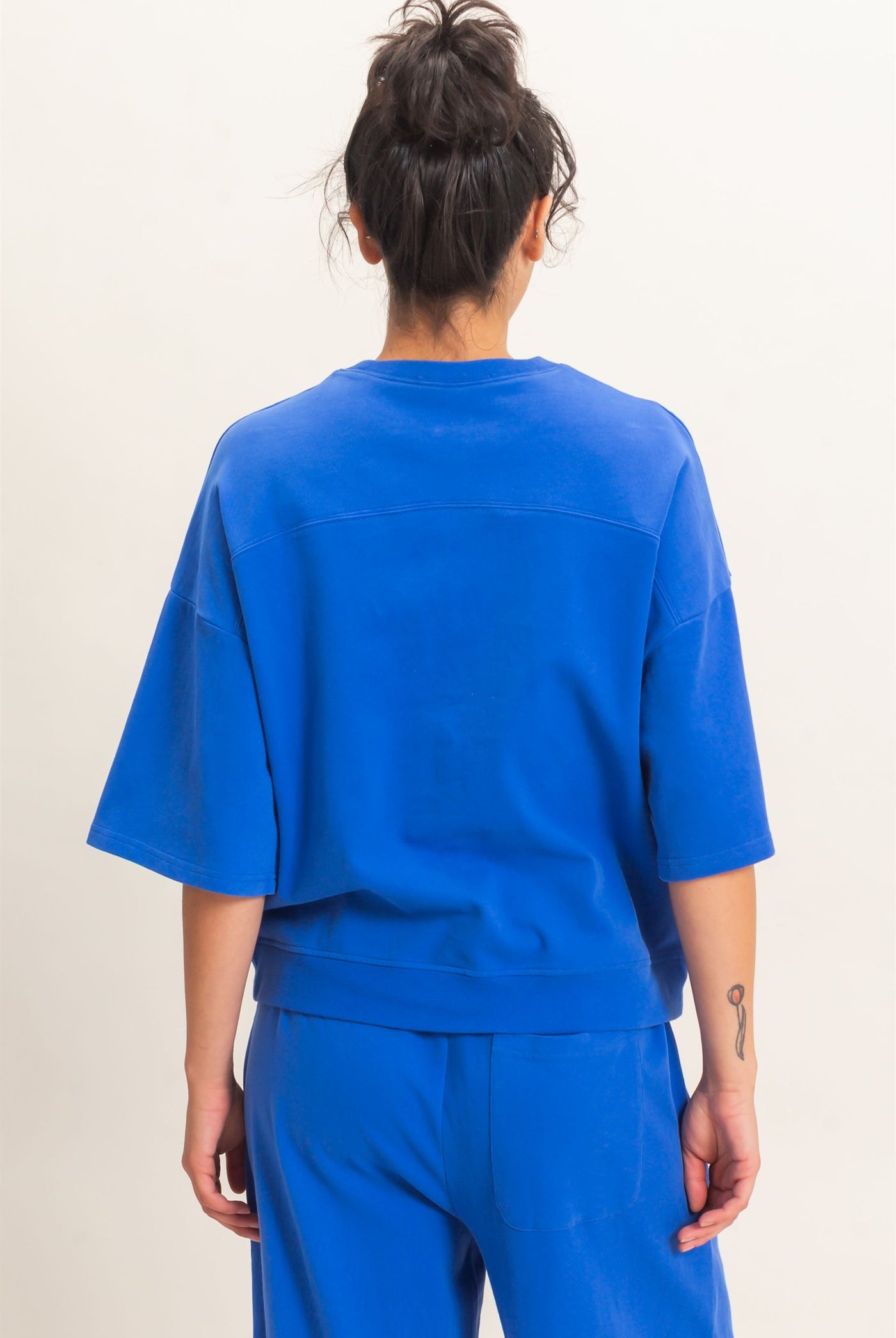 Wholesale Washed Crew Neck Short Sleeve Top Clothing Tops DZ26E381 COBALT DOUBLE ZERO