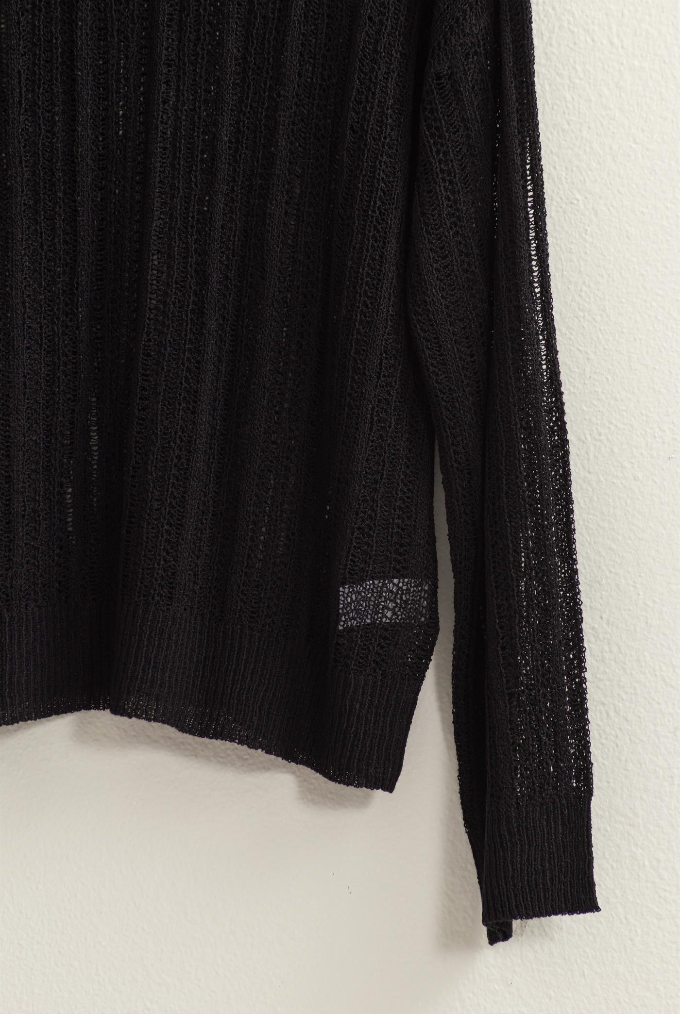 Wholesale Drop Shoulder Sweater Clothing Tops DZ24A477-D BLACK DOUBLE ZERO