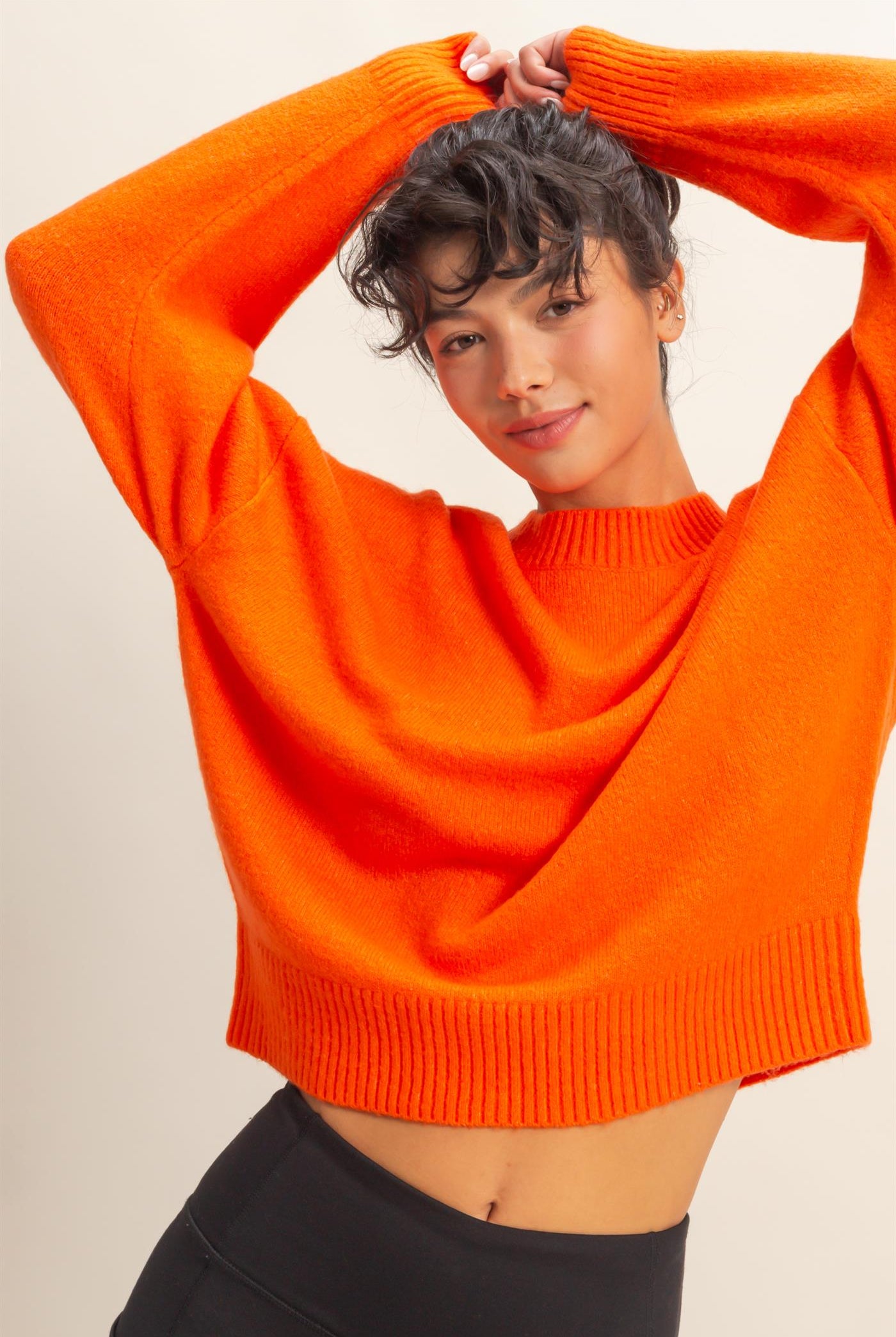 Wholesale Crewneck Sweater Sweaters DZ25E787 ORANGE RED DOUBLE ZERO