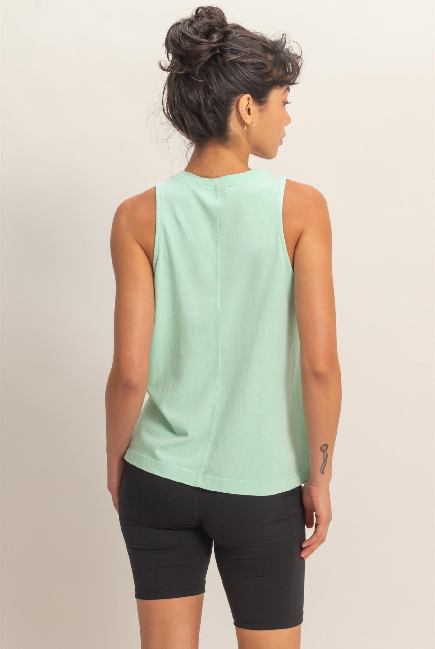 Wholesale Mineral Washed Sleeveless Top Clothing Tops DZ26A739 MINT DOUBLE ZERO