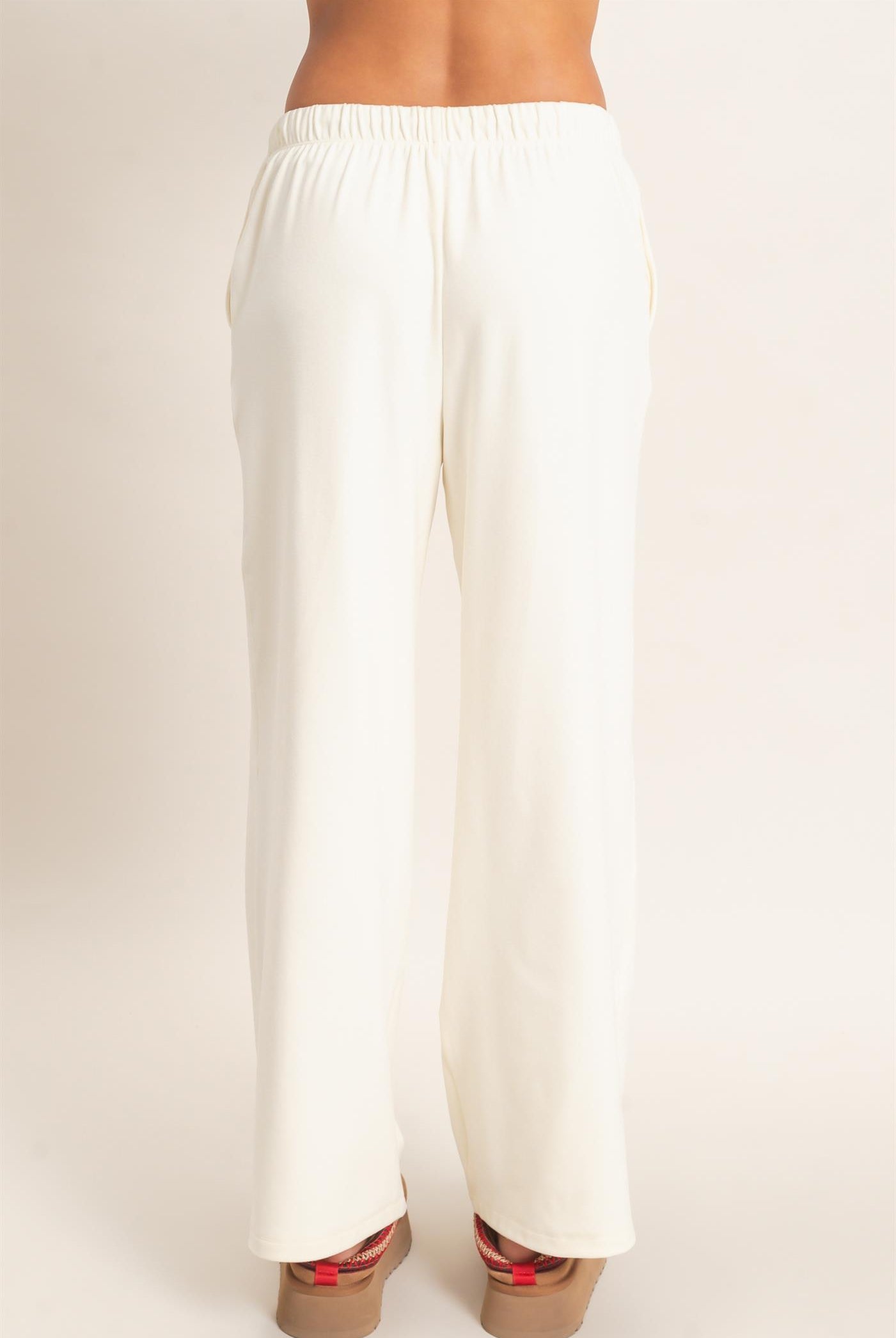 Wholesale Wide Leg Pants With Drawcord Pants DZ26E288 CREAM DOUBLE ZERO