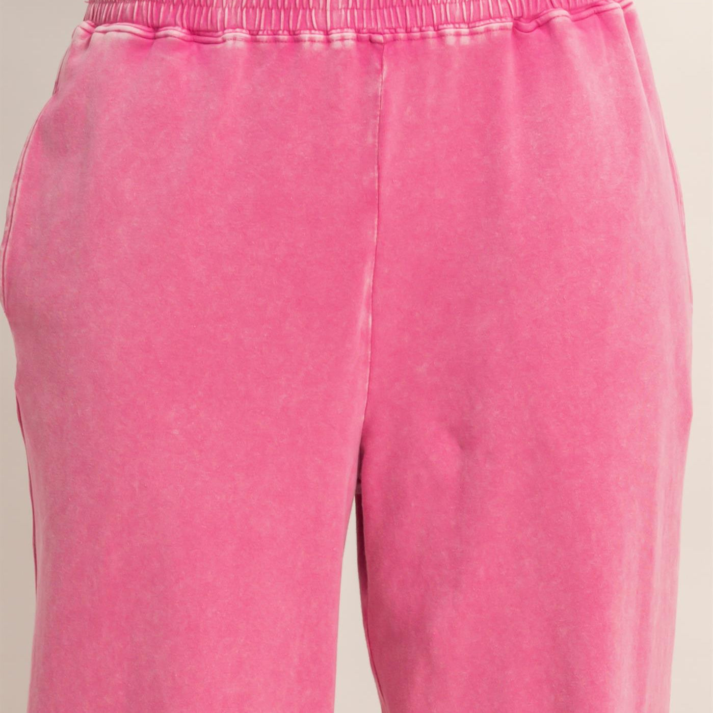 Wholesale Rolled Sleeve Wrap-Front Crop Top And Jogger Set Clothing DZ26A172-SET FUCHSIA DOUBLE ZERO